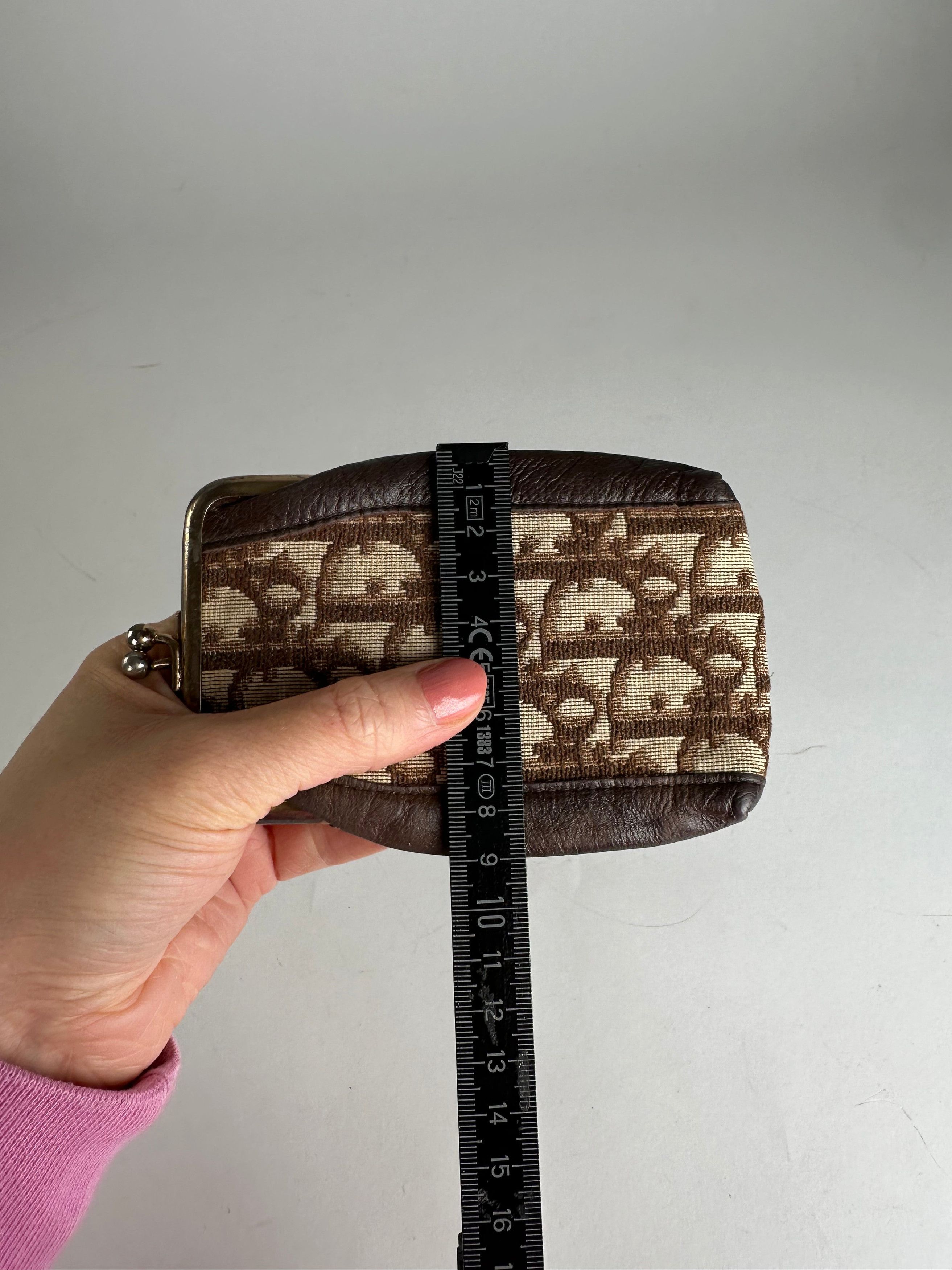 Dior Vintage Oblique Monogram Purse Beige Brown Size ONE SIZE - 6 Thumbnail