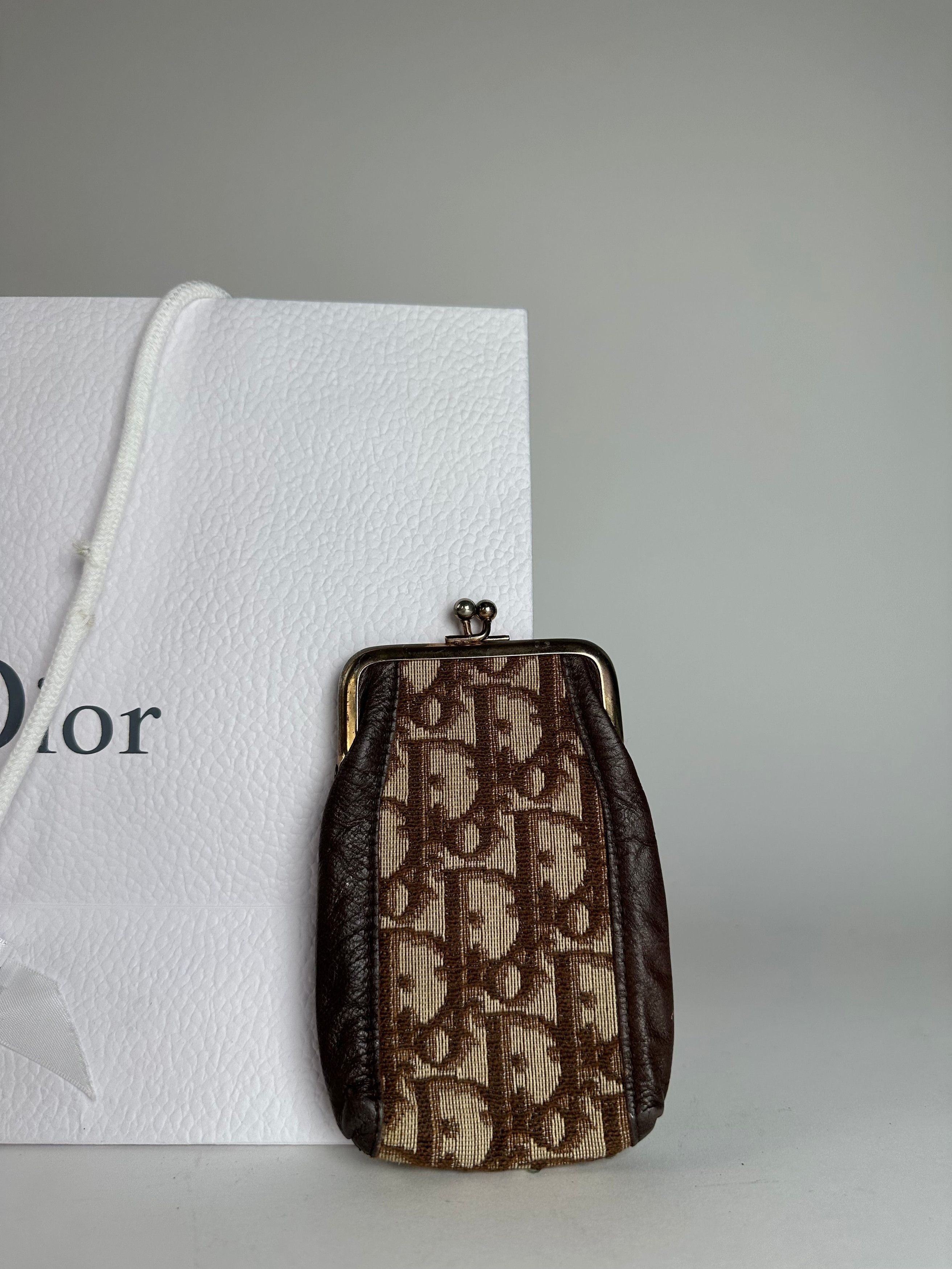 Dior Vintage Oblique Monogram Purse Beige Brown Size ONE SIZE - 2 Thumbnail