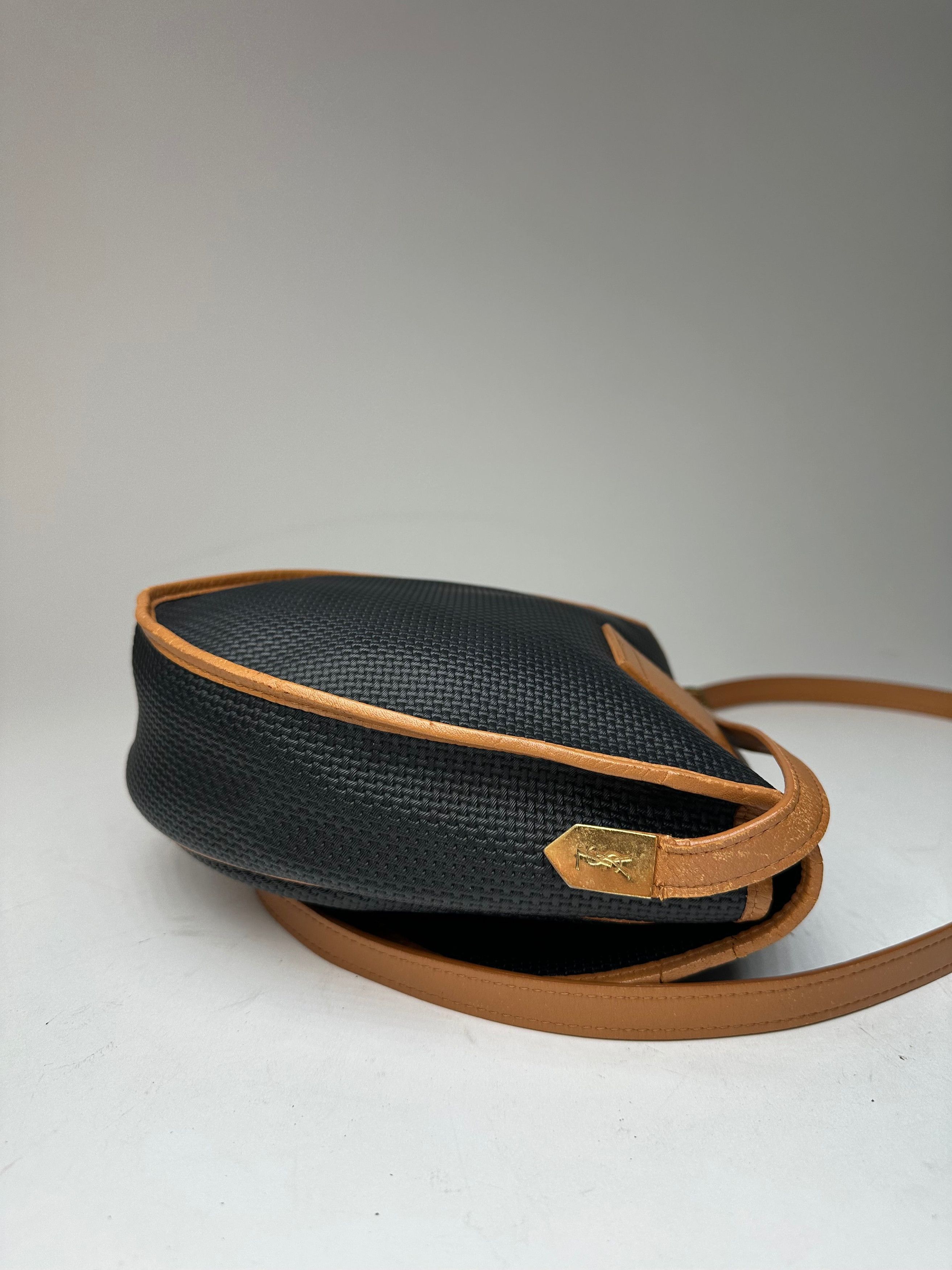 Other Vintage Yves Saint Laurent Leather Canvas Crossbody Bag Blac Size ONE SIZE - 8 Thumbnail