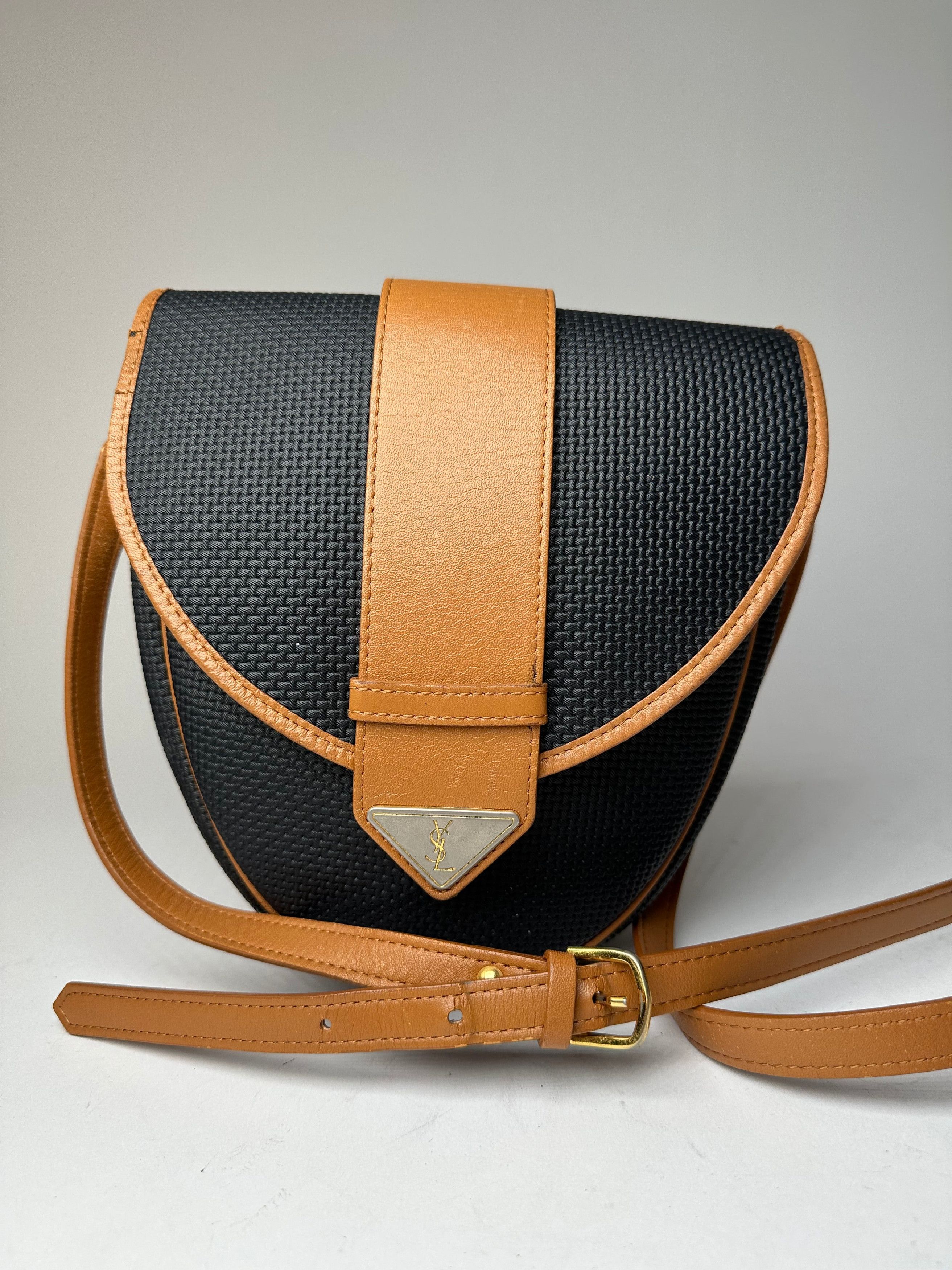 Other Vintage Yves Saint Laurent Leather Canvas Crossbody Bag Blac Size ONE SIZE - 7 Thumbnail