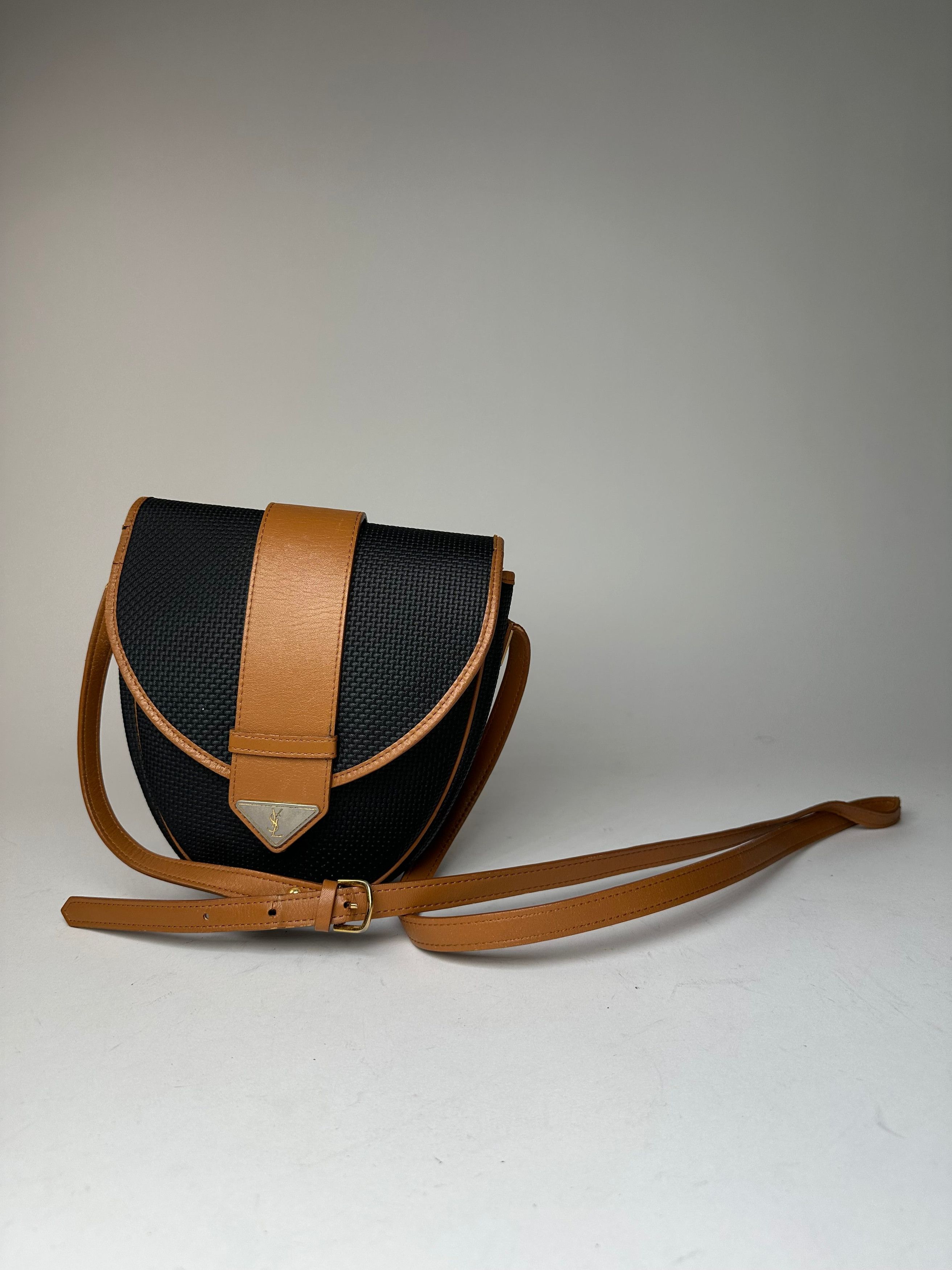 Other Vintage Yves Saint Laurent Leather Canvas Crossbody Bag Blac Size ONE SIZE - 15 Thumbnail