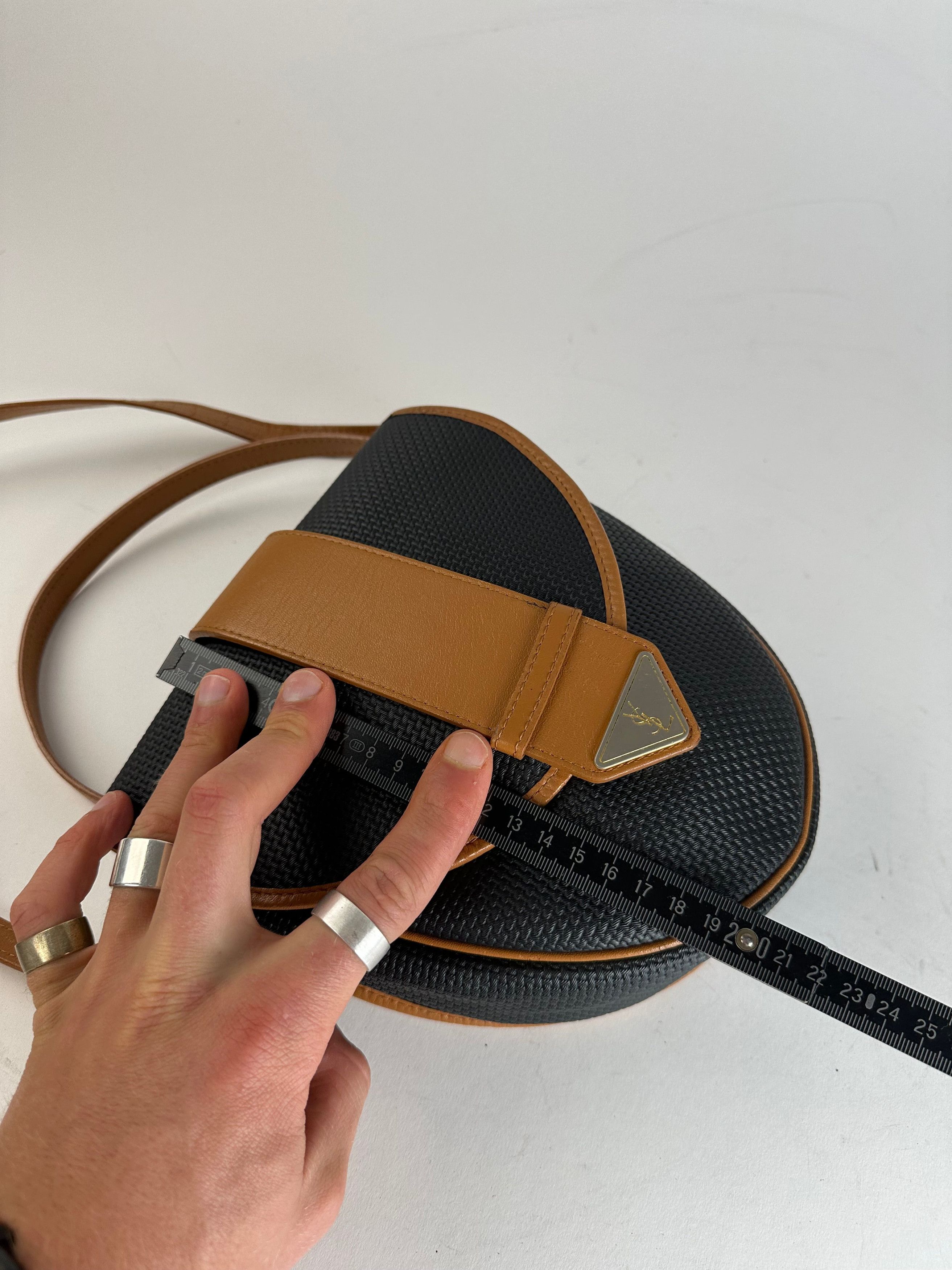 Other Vintage Yves Saint Laurent Leather Canvas Crossbody Bag Blac Size ONE SIZE - 13 Thumbnail