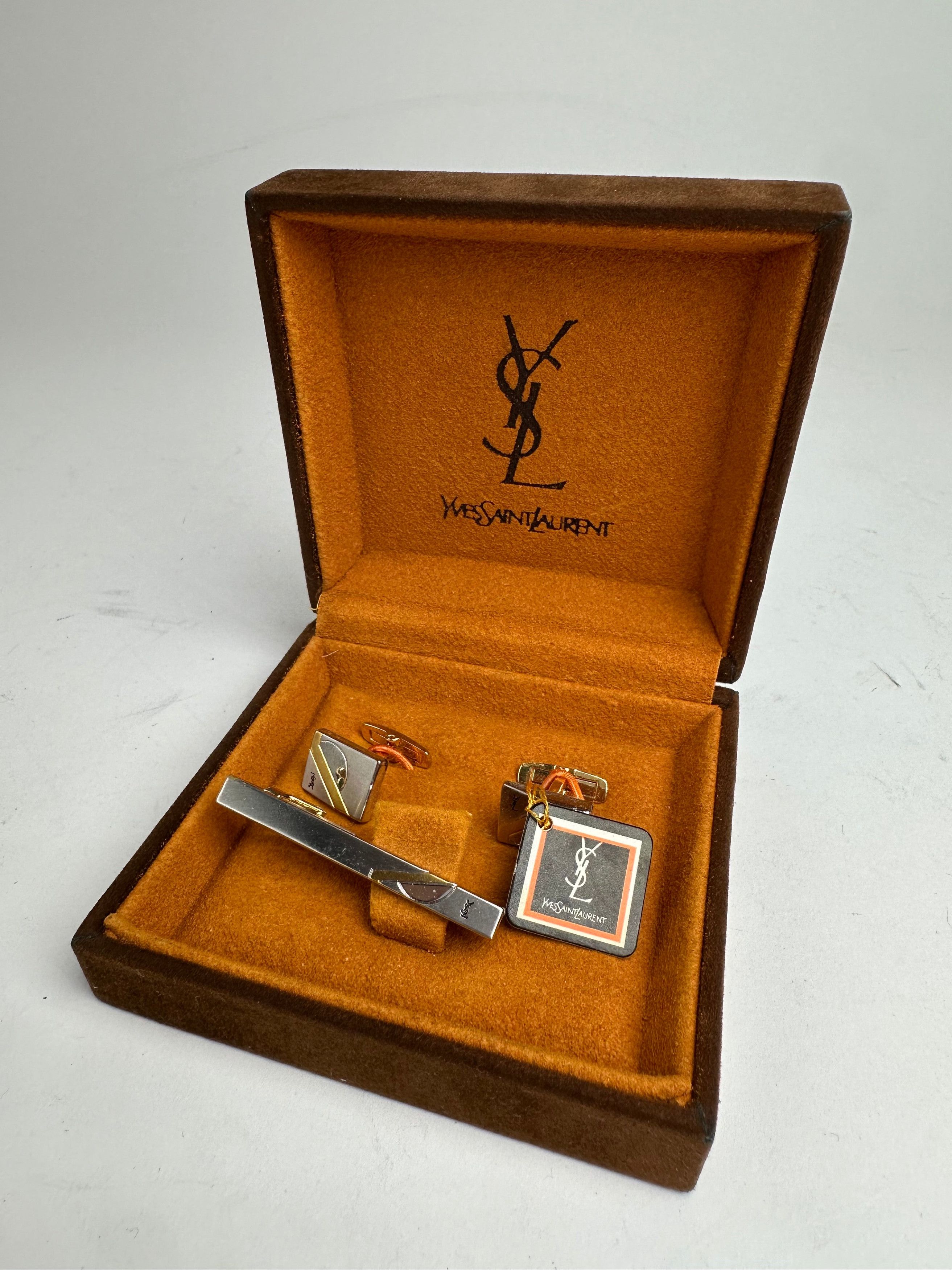 Other Vintage Yves Saint Laurent Cufflinks Tie Clamp set Silver Size ONE SIZE - 2 Thumbnail
