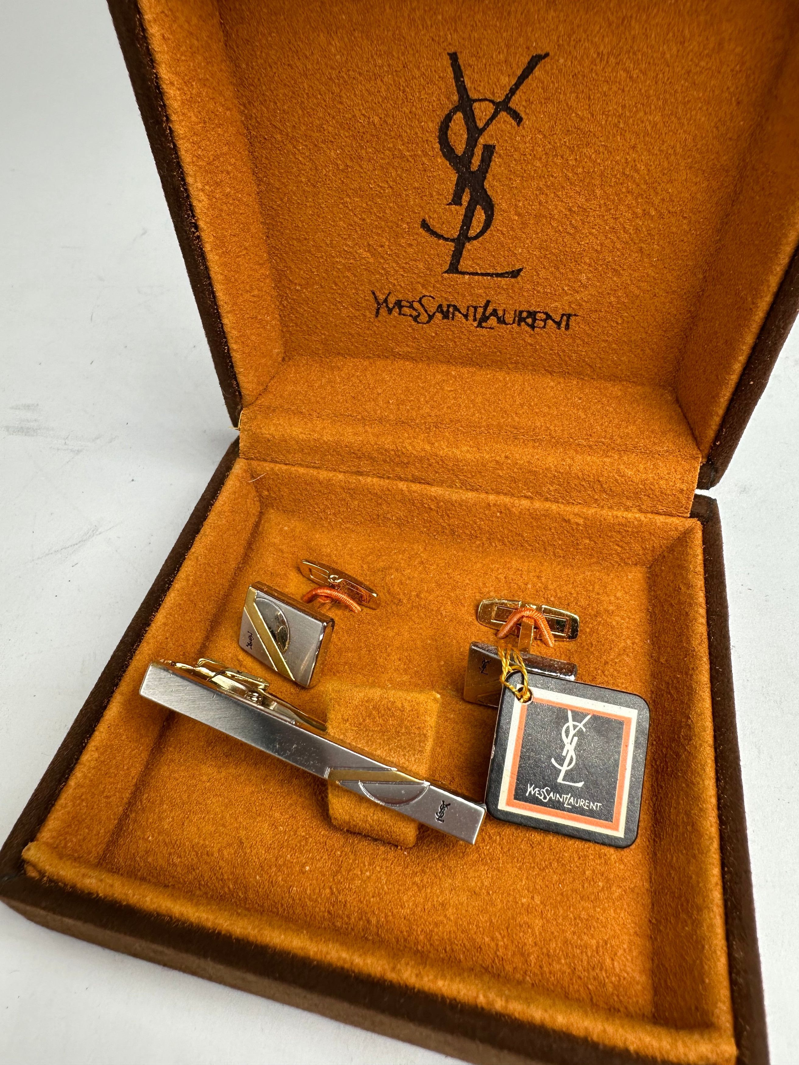 Other Vintage Yves Saint Laurent Cufflinks Tie Clamp set Silver Size ONE SIZE - 13 Thumbnail