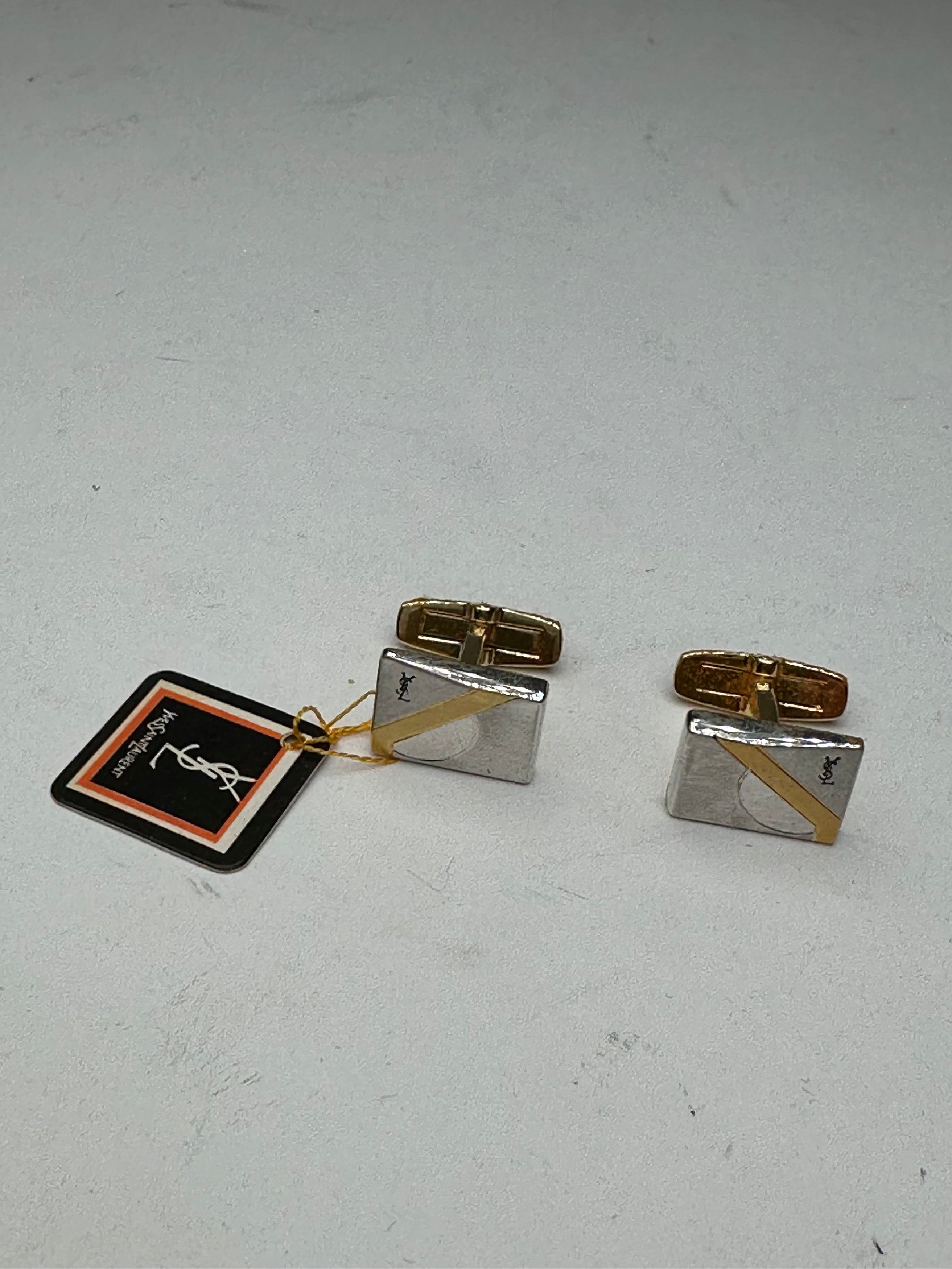 Other Vintage Yves Saint Laurent Cufflinks Tie Clamp set Silver Size ONE SIZE - 12 Thumbnail