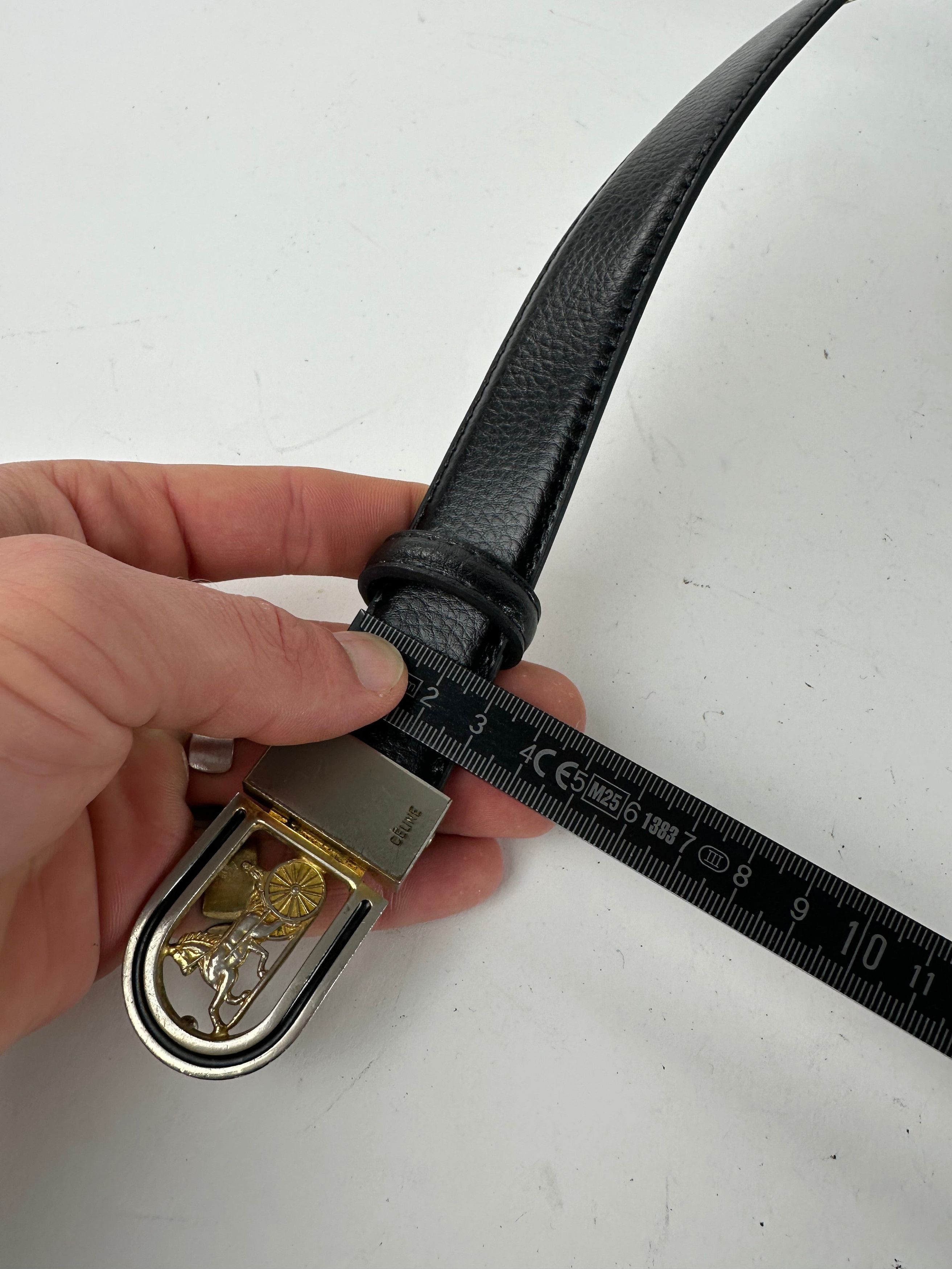 Celine Vintage Snake Emblossed Leather Belt Black Size ONE SIZE - 9 Thumbnail