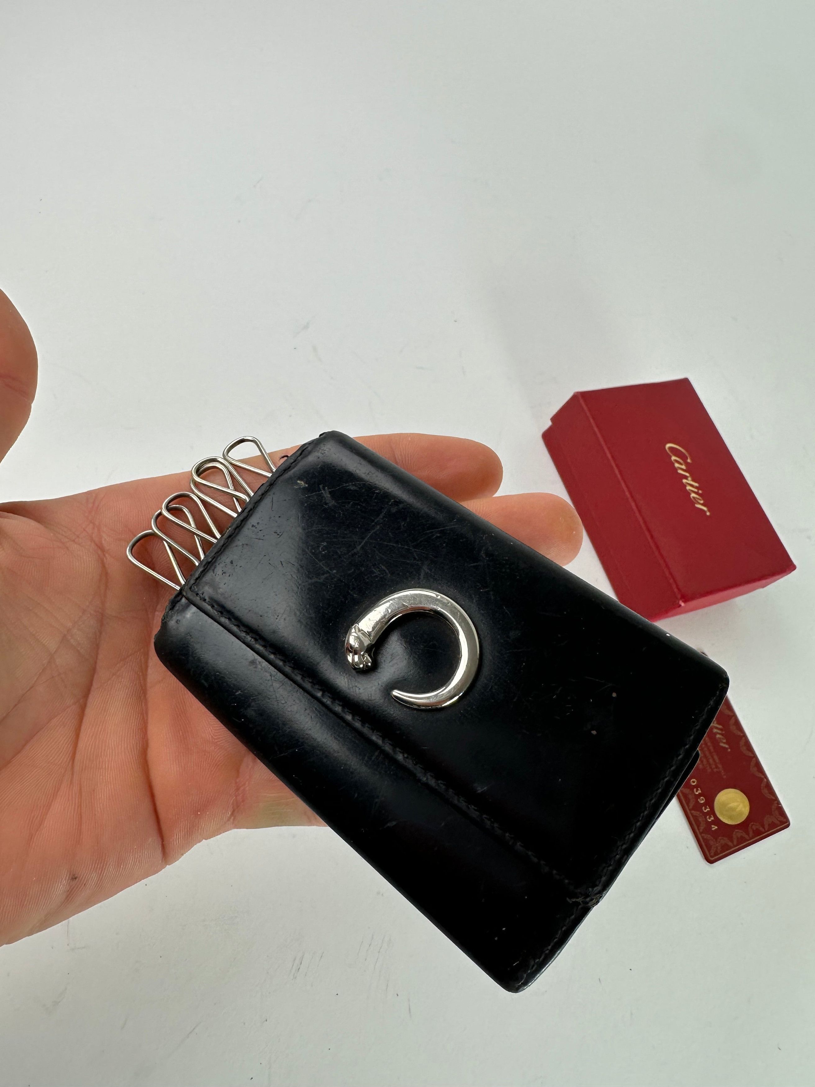 Cartier Vintage Panthere Patent Leather Card Holder / Key Holder Bla Size ONE SIZE - 5 Thumbnail