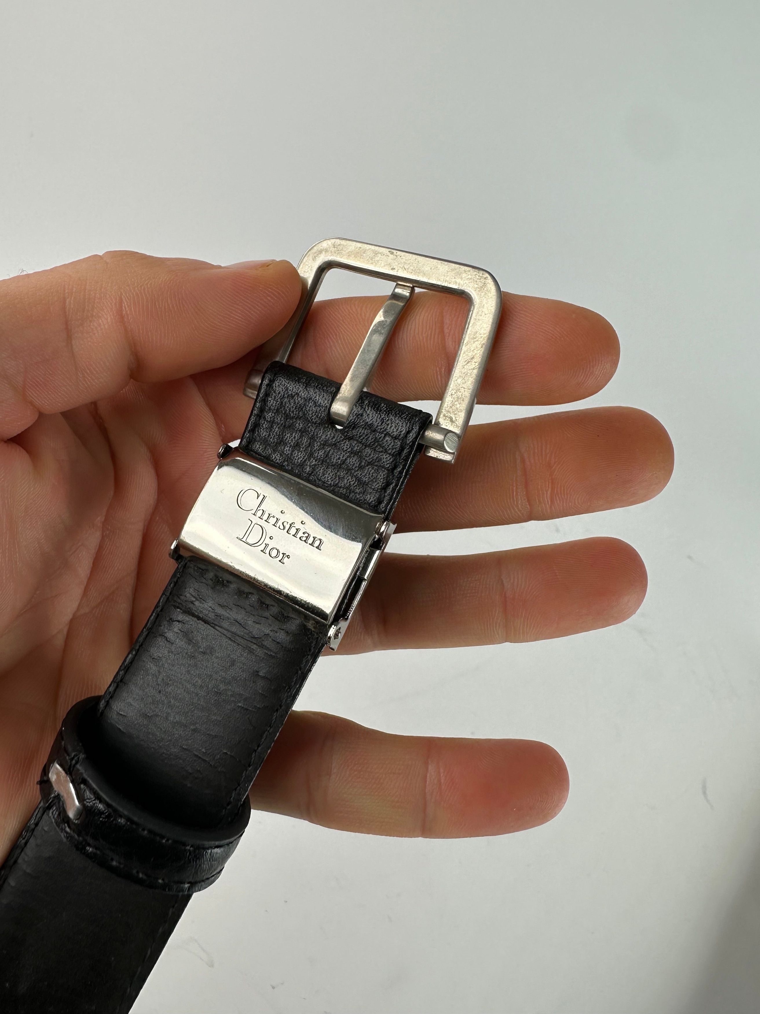 Dior Vintage Leather Belt Black Size ONE SIZE - 7 Thumbnail