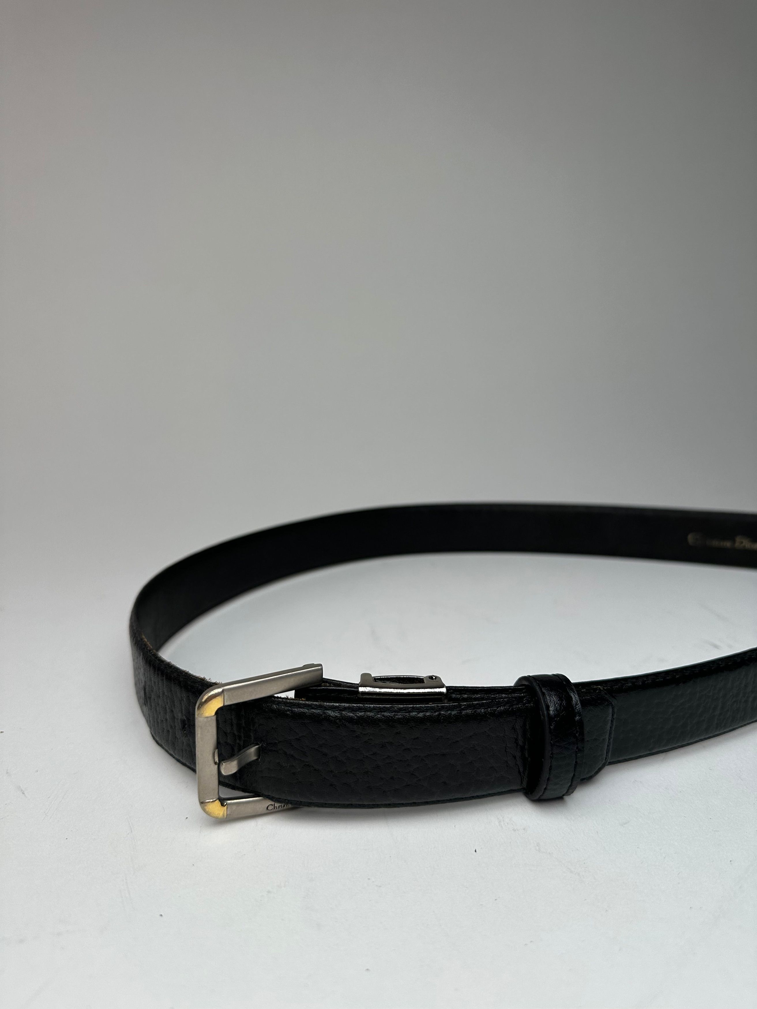 Dior Vintage Leather Belt Black Size ONE SIZE - 3 Thumbnail