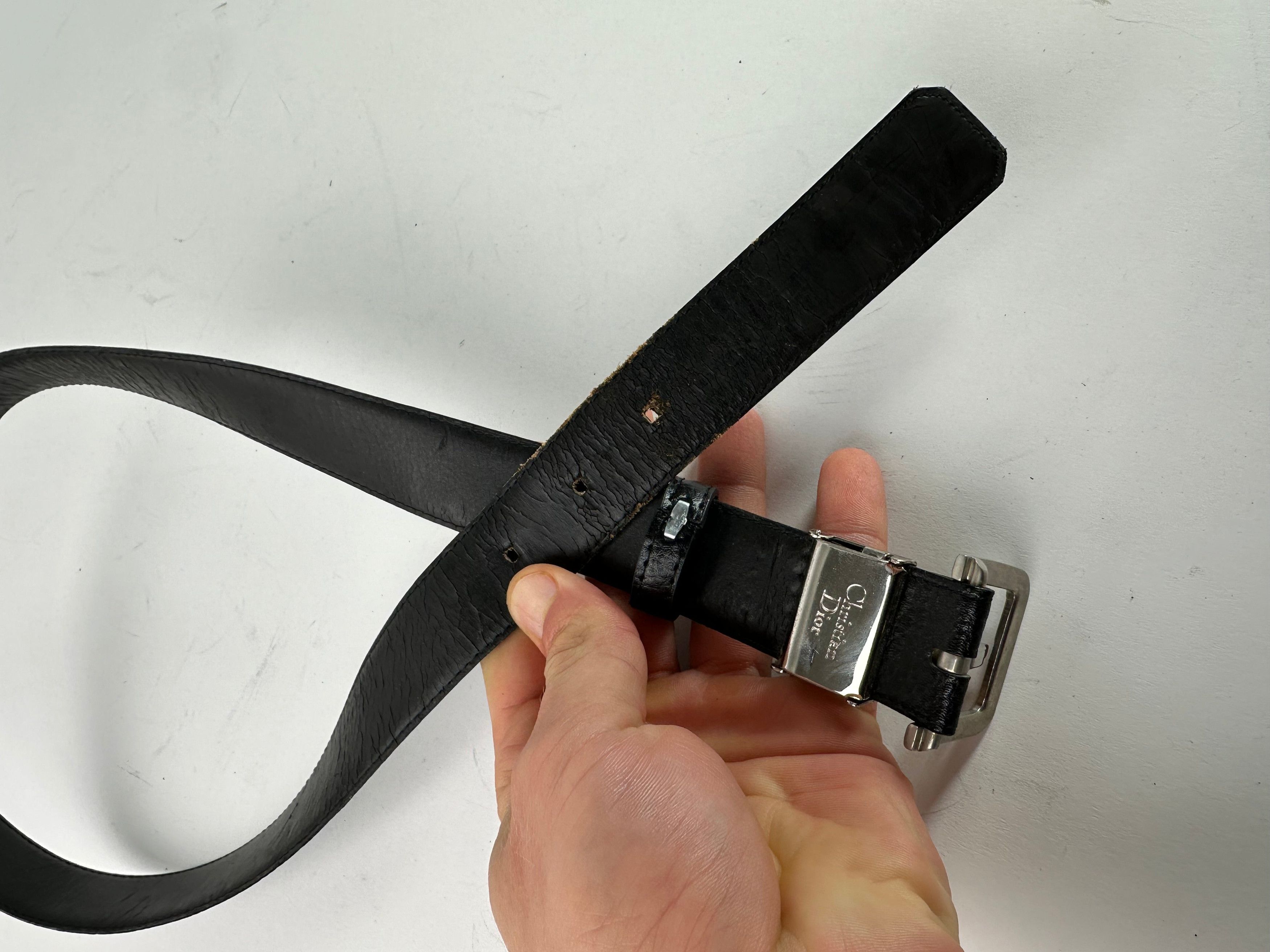 Dior Vintage Leather Belt Black Size ONE SIZE - 6 Thumbnail