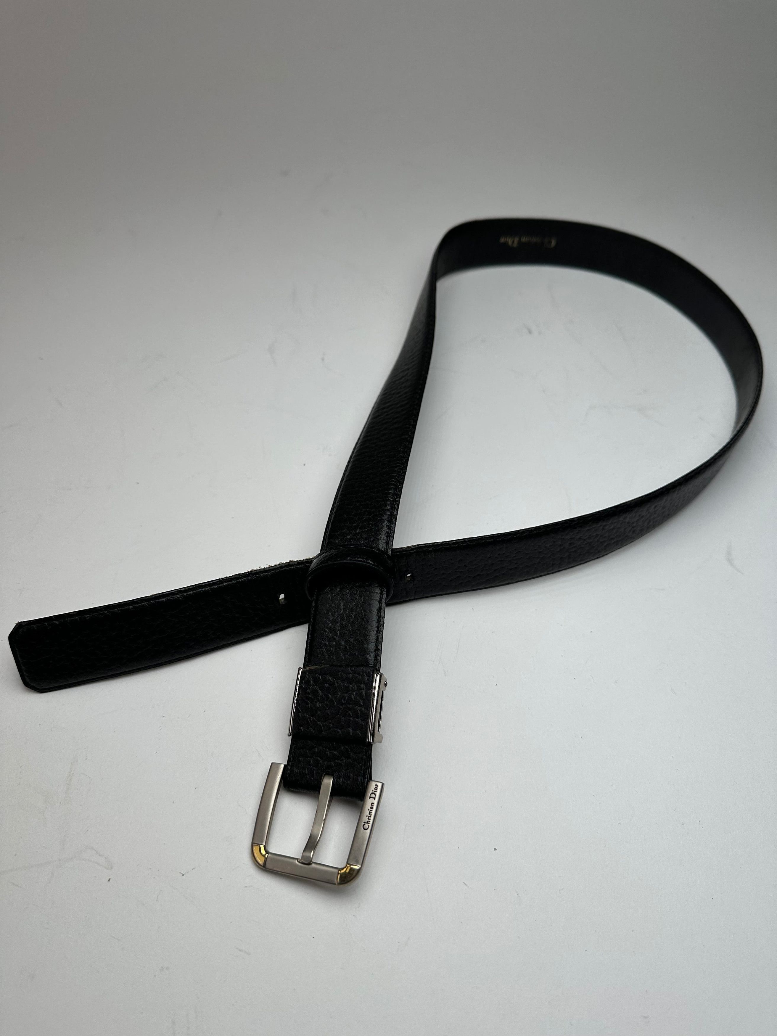 Dior Vintage Leather Belt Black Size ONE SIZE - 5 Thumbnail