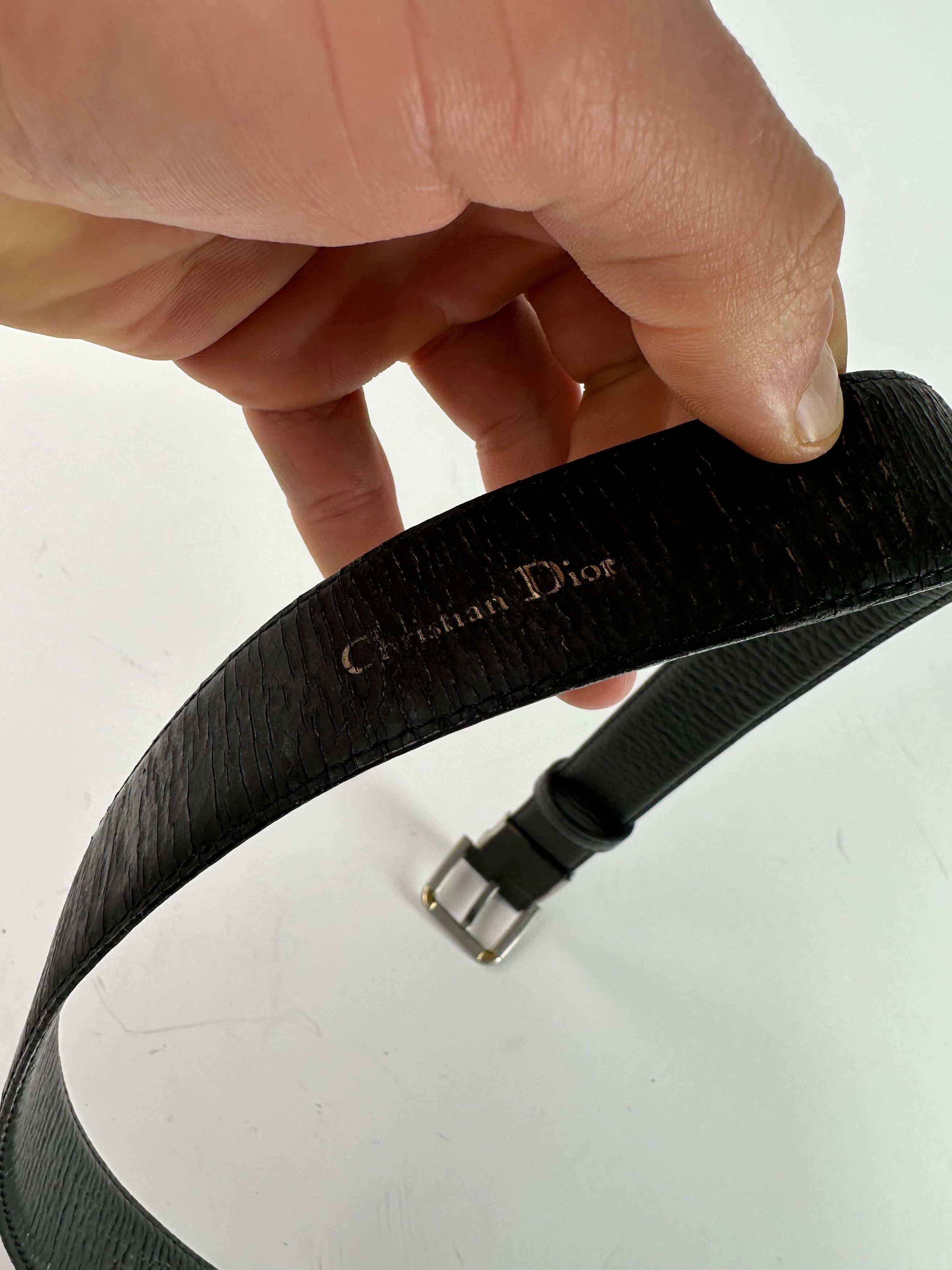 Dior Vintage Leather Belt Black Size ONE SIZE - 9 Thumbnail
