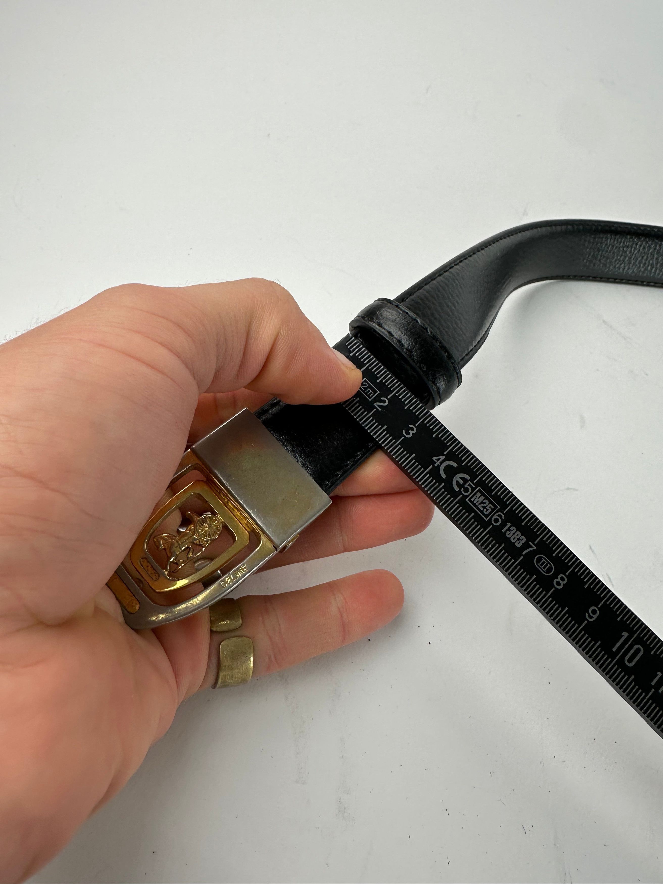 Celine Vintage Paris Snake Emblossed Leather Belt Black Size ONE SIZE - 9 Thumbnail