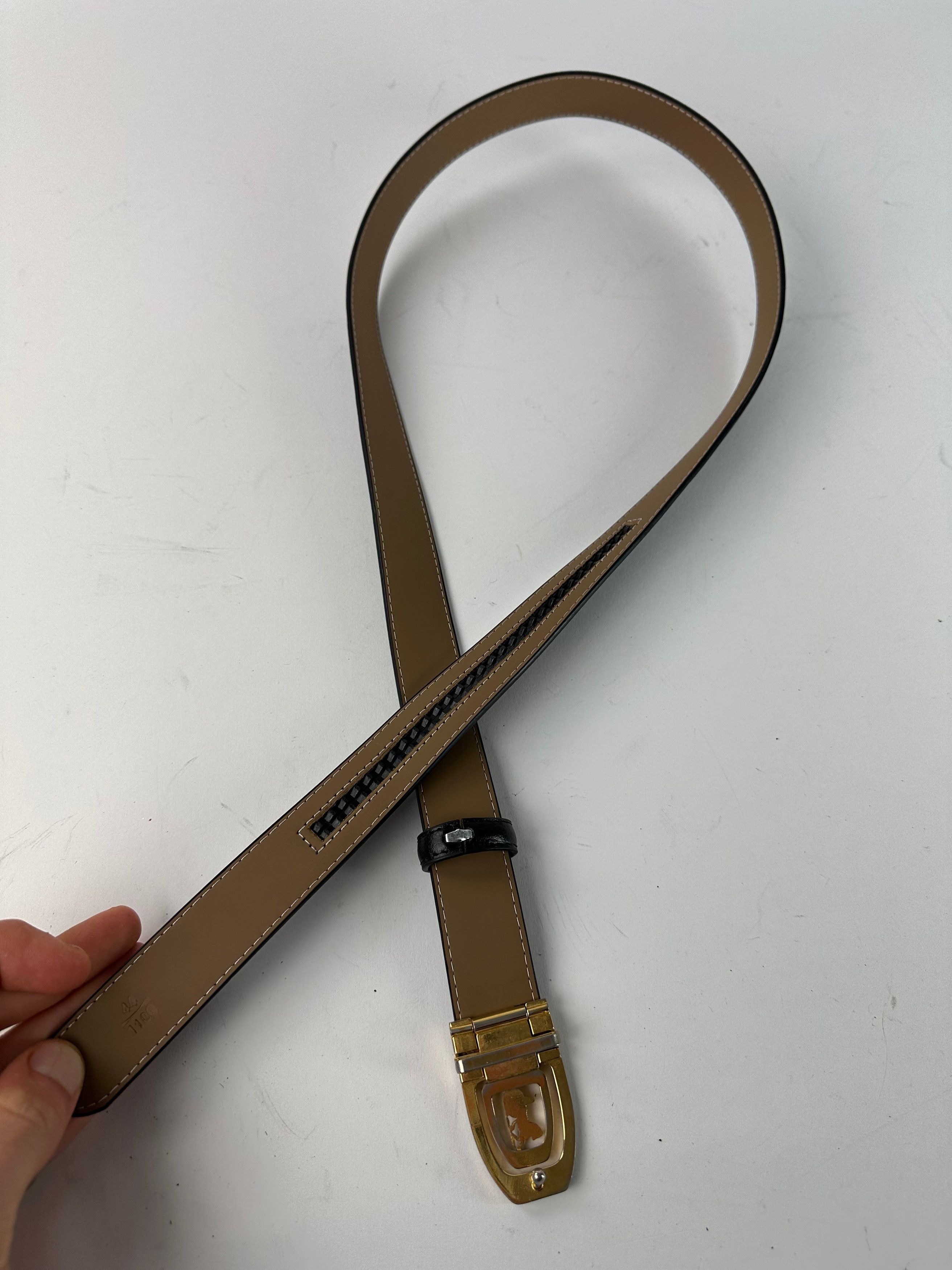 Celine Vintage Paris Snake Emblossed Leather Belt Black Size ONE SIZE - 6 Thumbnail