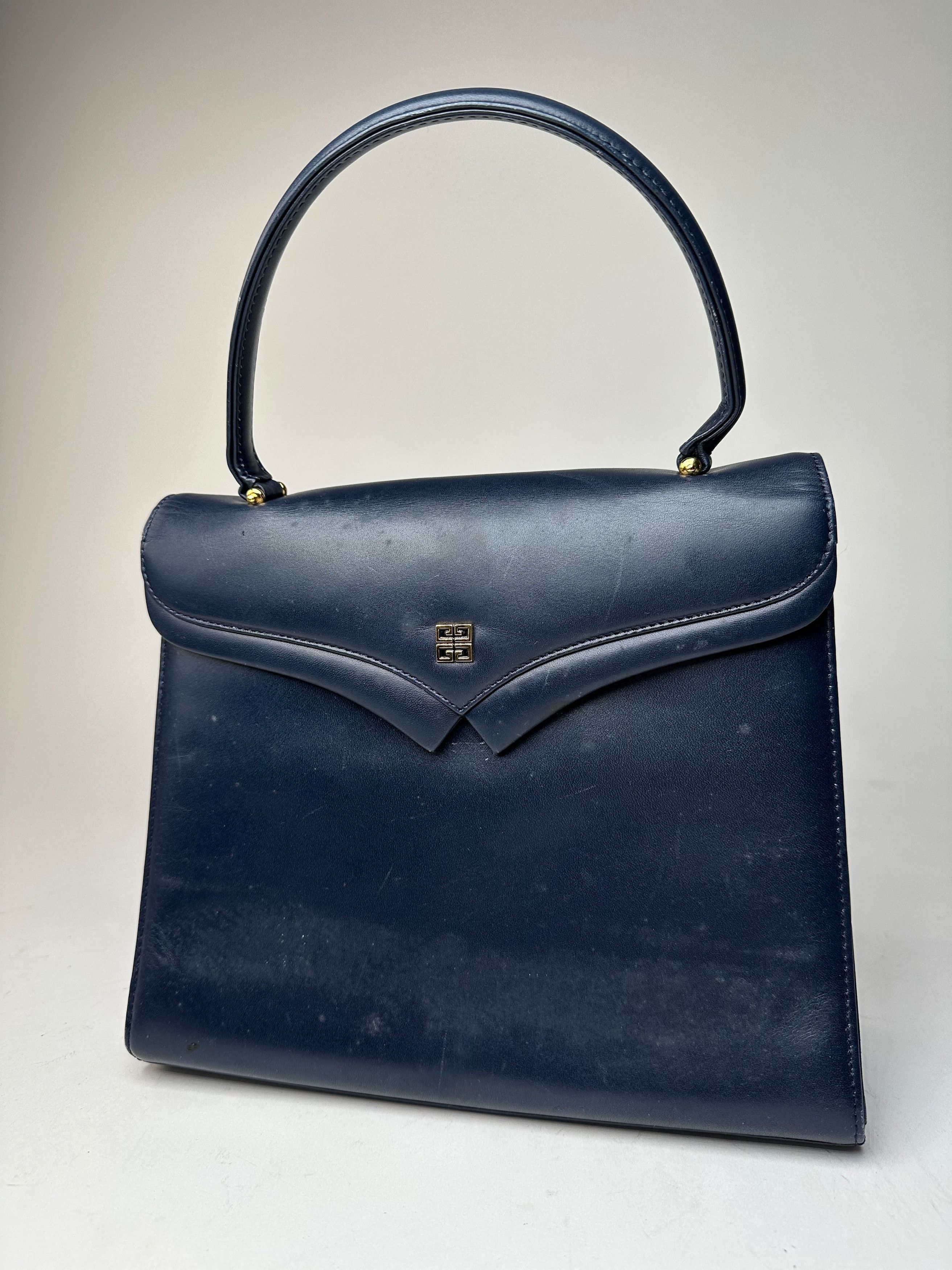 Givenchy Vintage Leather Handbag Navy Size ONE SIZE - 12 Thumbnail