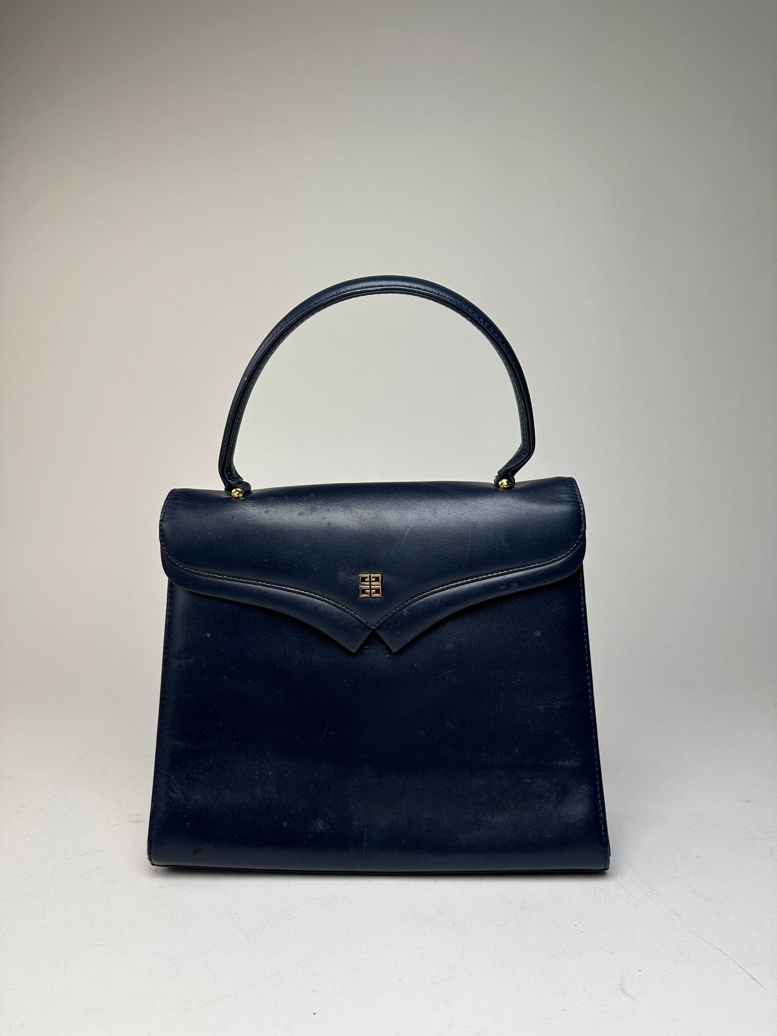 Givenchy Vintage Leather Handbag Navy Size ONE SIZE - 7 Thumbnail