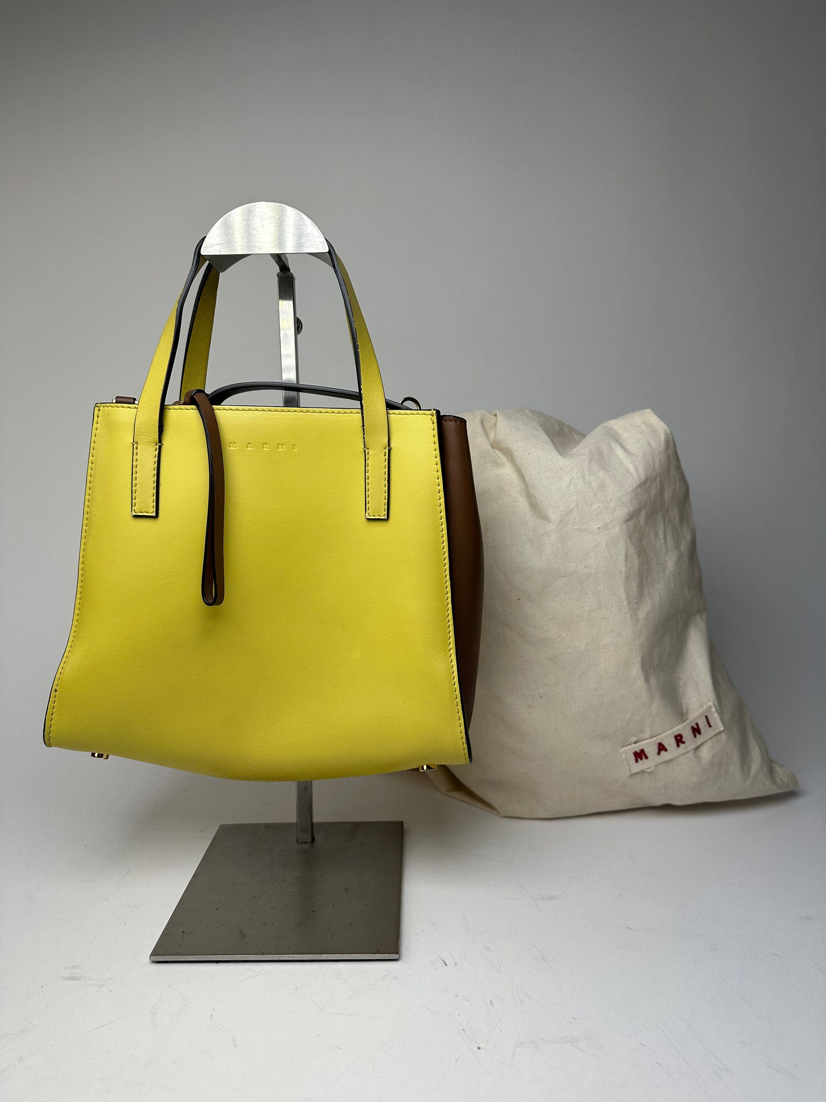 Marni Vintage Leather Handbag Yellow Size ONE SIZE - 11 Thumbnail