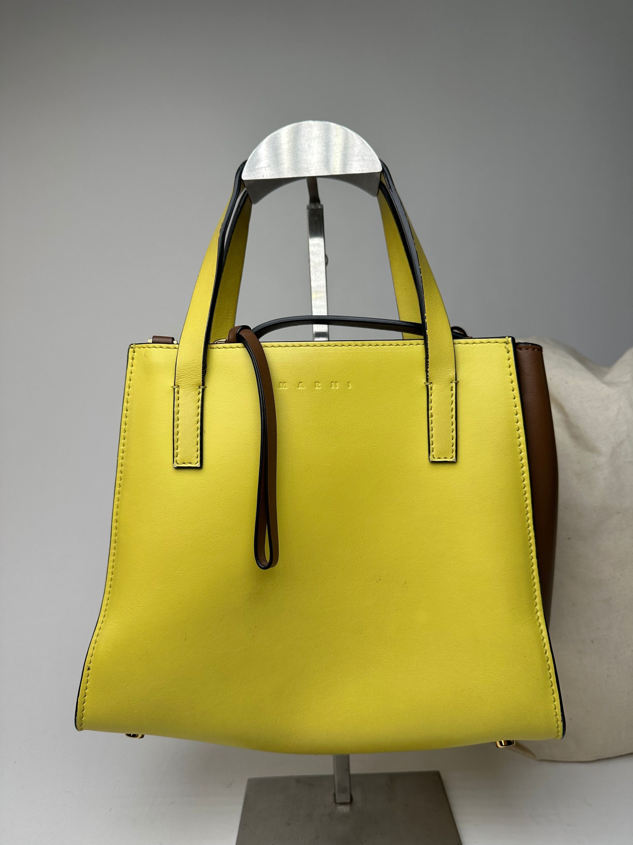 Marni Vintage Leather Handbag Yellow Size ONE SIZE - 4 Thumbnail