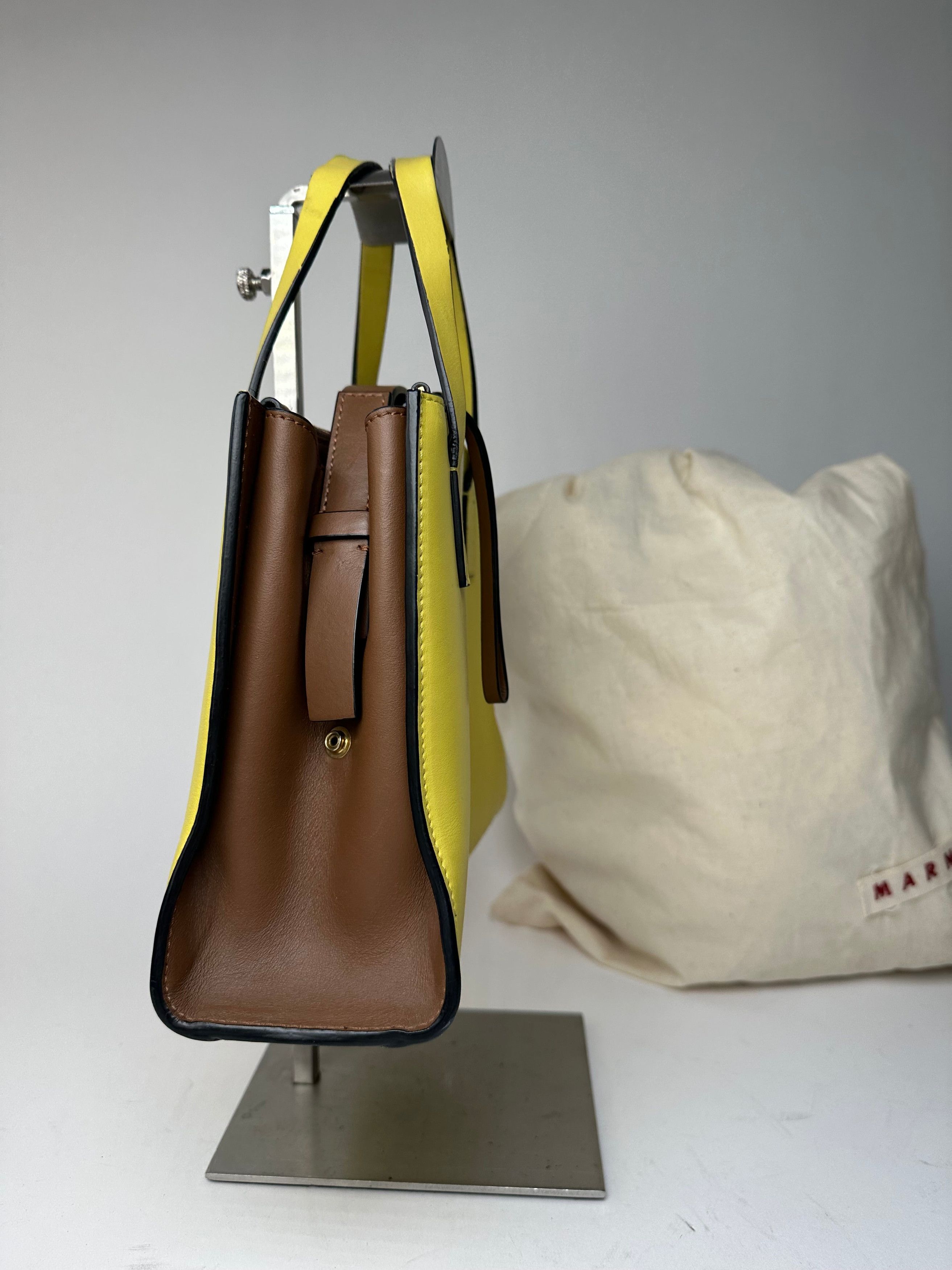 Marni Vintage Leather Handbag Yellow Size ONE SIZE - 5 Thumbnail