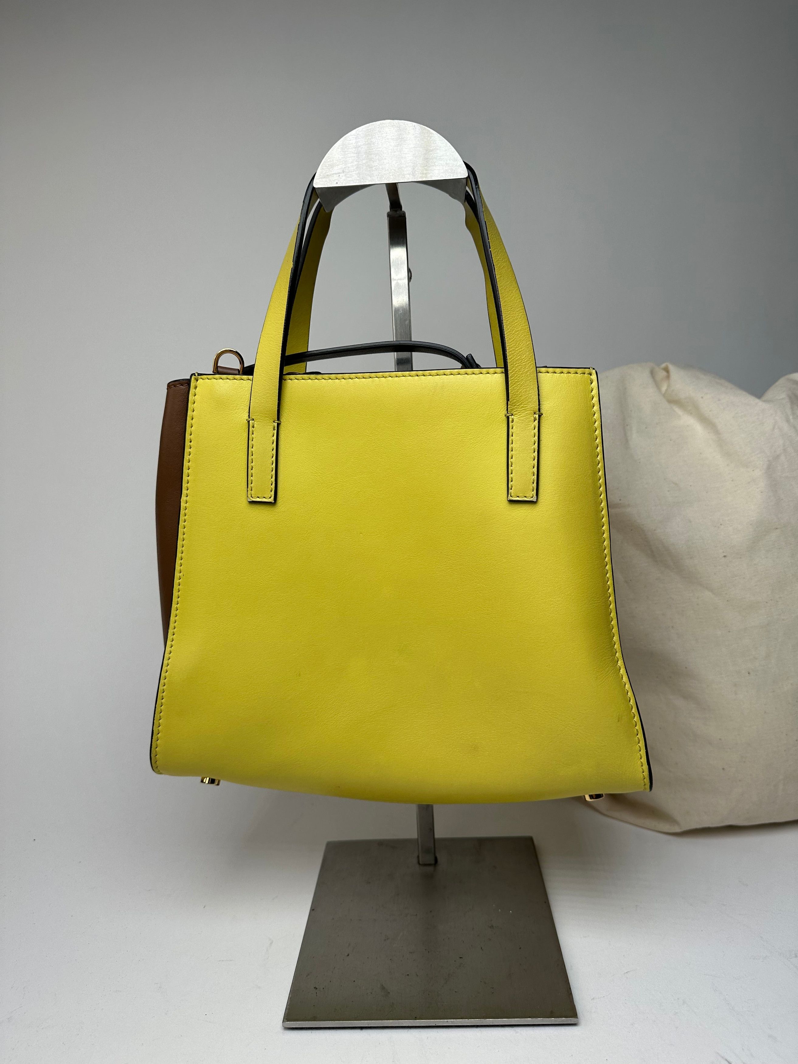 Marni Vintage Leather Handbag Yellow Size ONE SIZE - 12 Thumbnail