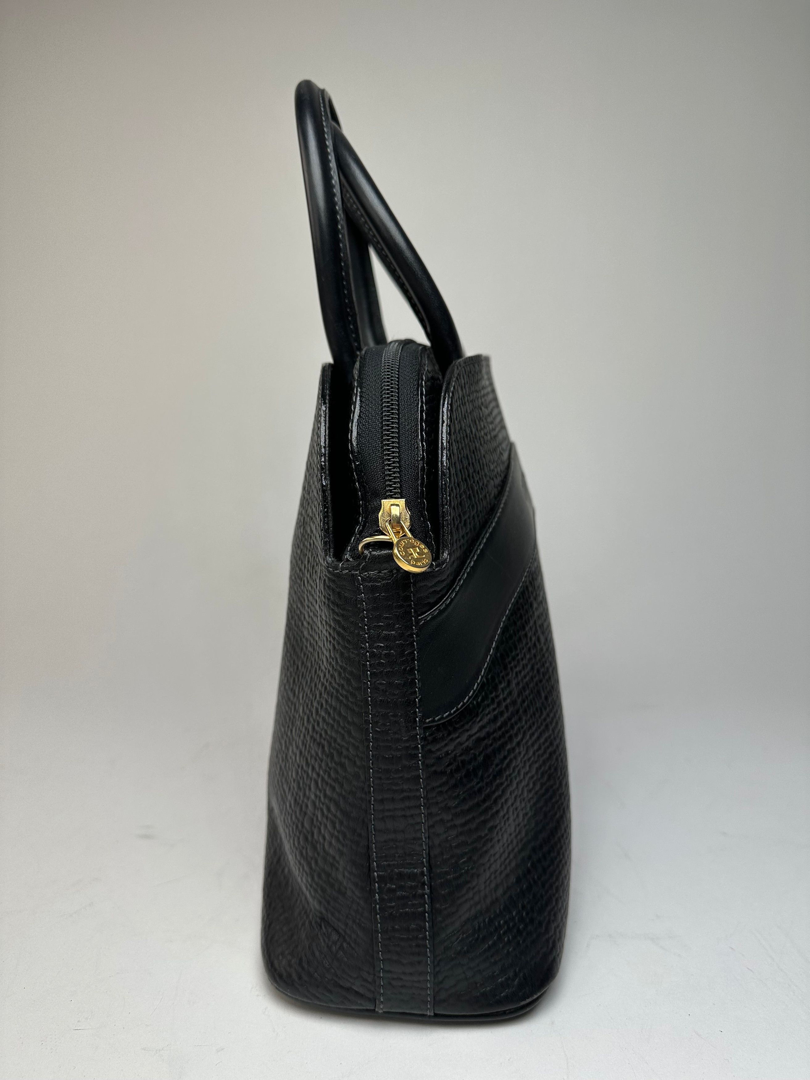 Courreges Vintage Leather Handbag Navy Size ONE SIZE - 7 Thumbnail