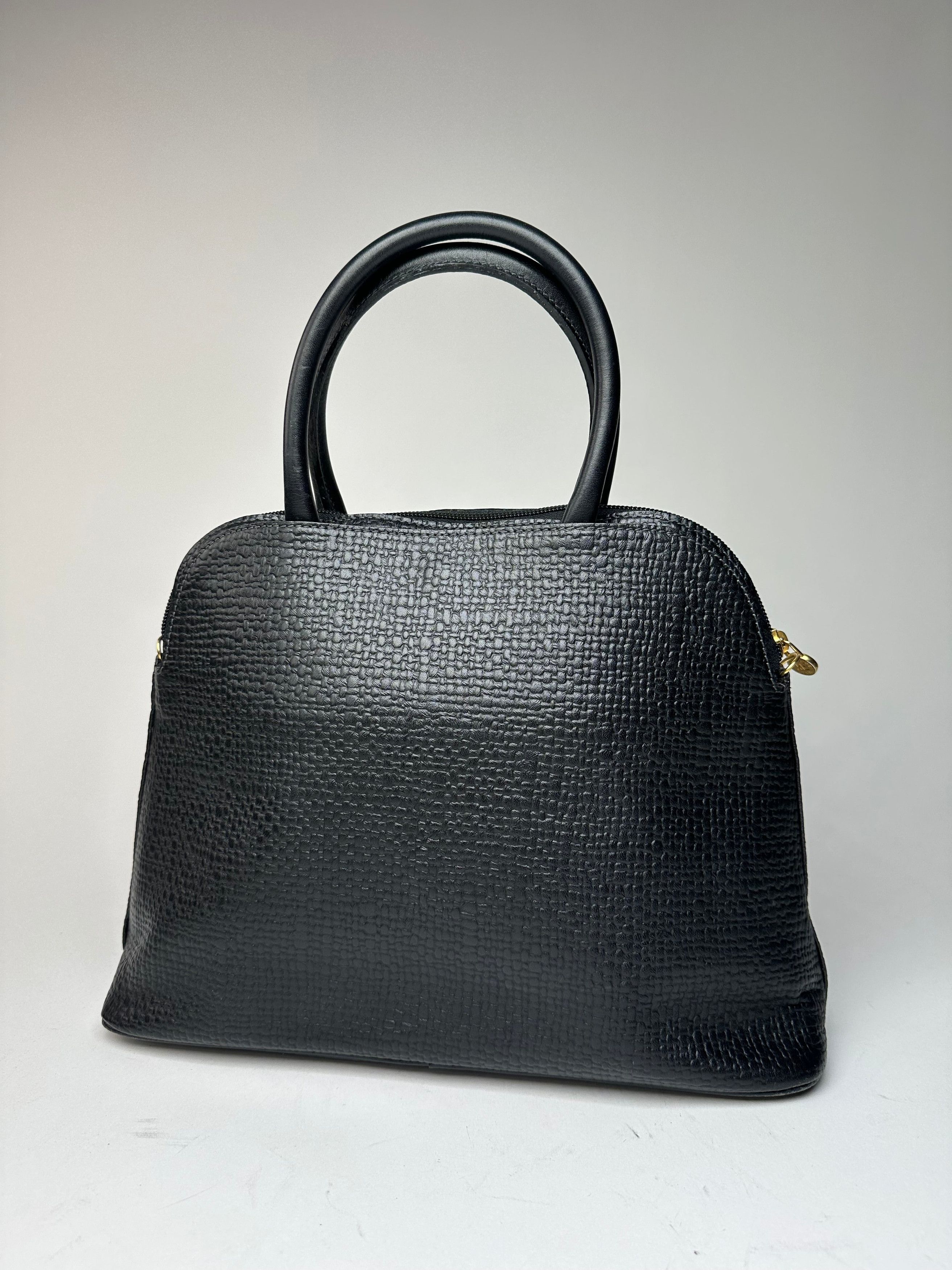 Courreges Vintage Leather Handbag Navy Size ONE SIZE - 2 Thumbnail