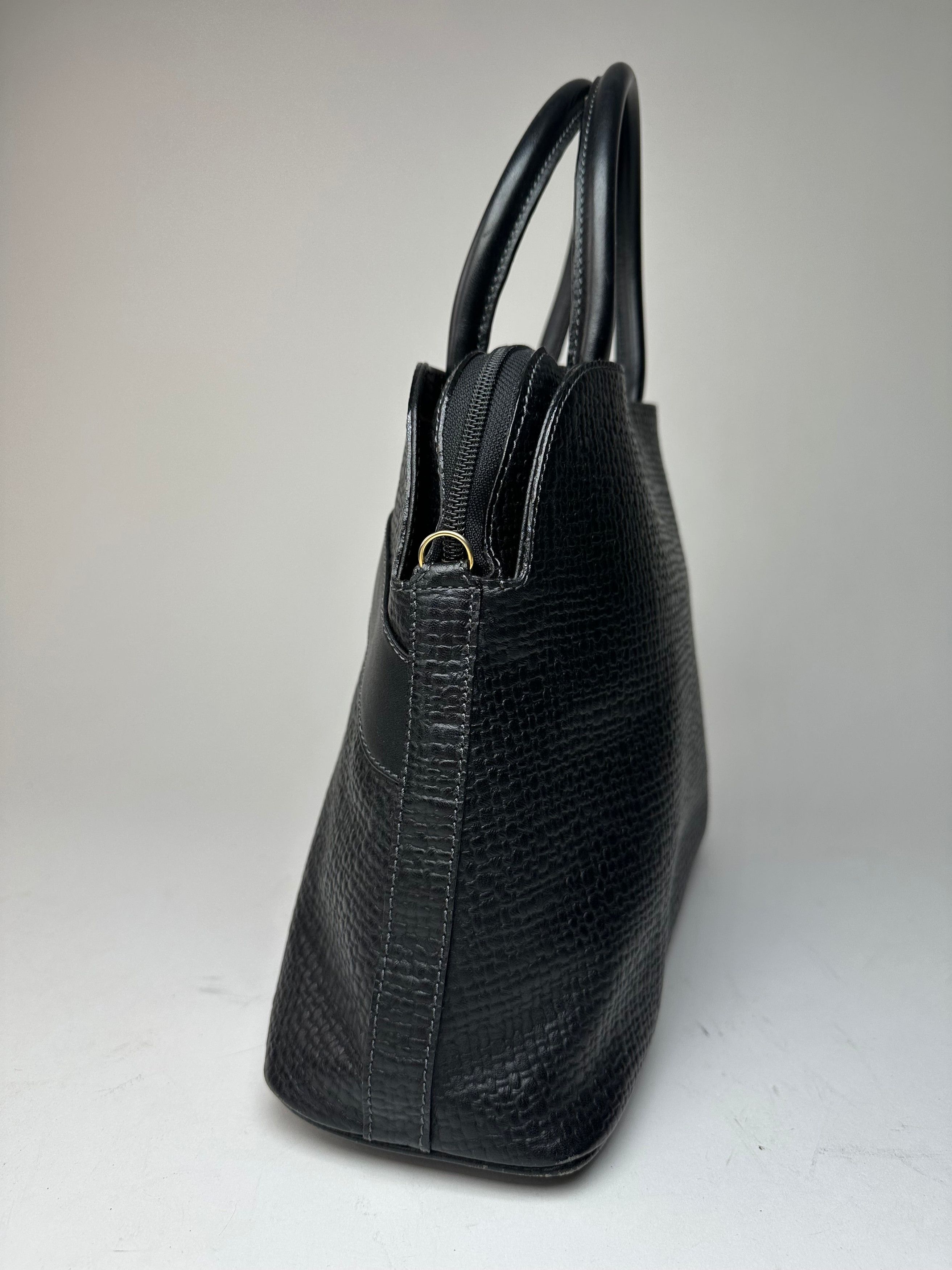 Courreges Vintage Leather Handbag Navy Size ONE SIZE - 9 Thumbnail
