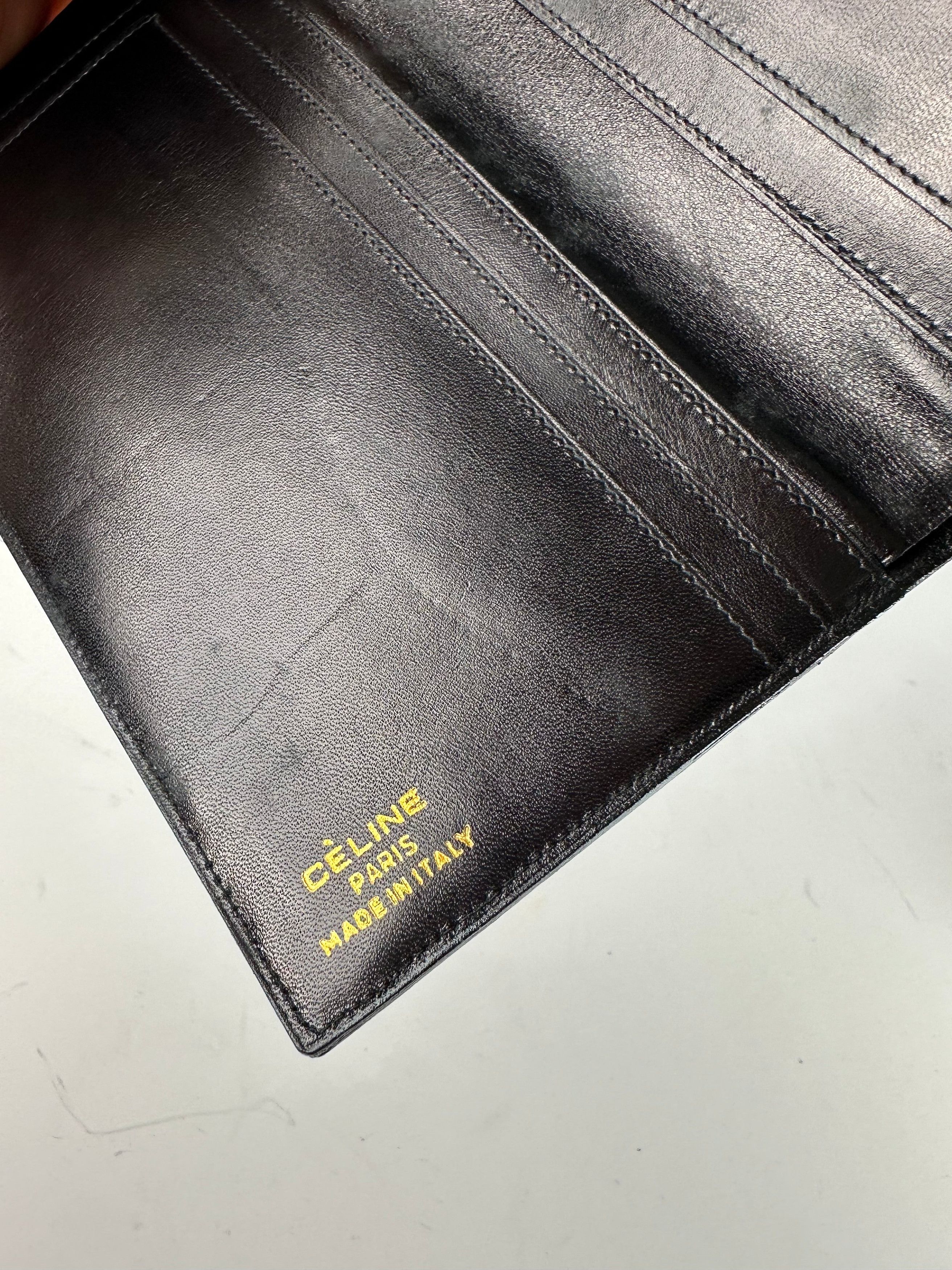 Celine Vintage Paris Monogram Leather Card / ID Holder black Size ONE SIZE - 4 Thumbnail