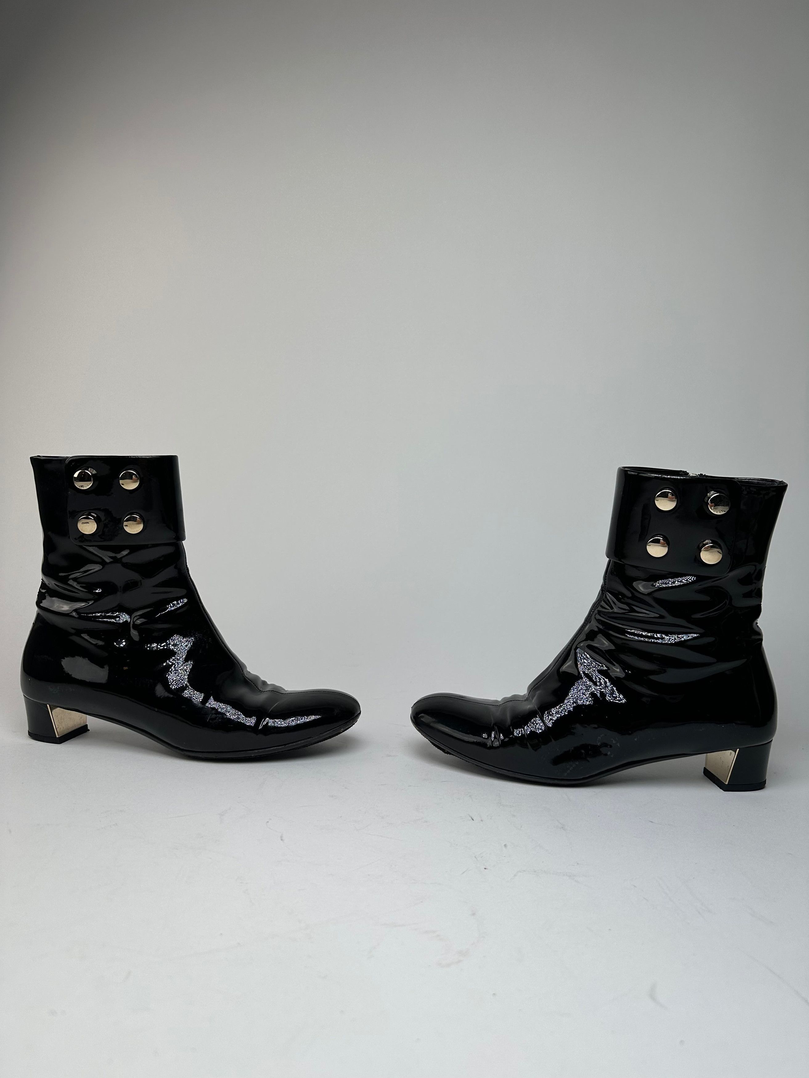 Gucci Vintage Patent Leather Heeled Boots Black EU36,5 Size US 5.5 / IT 35.5 - 12 Thumbnail