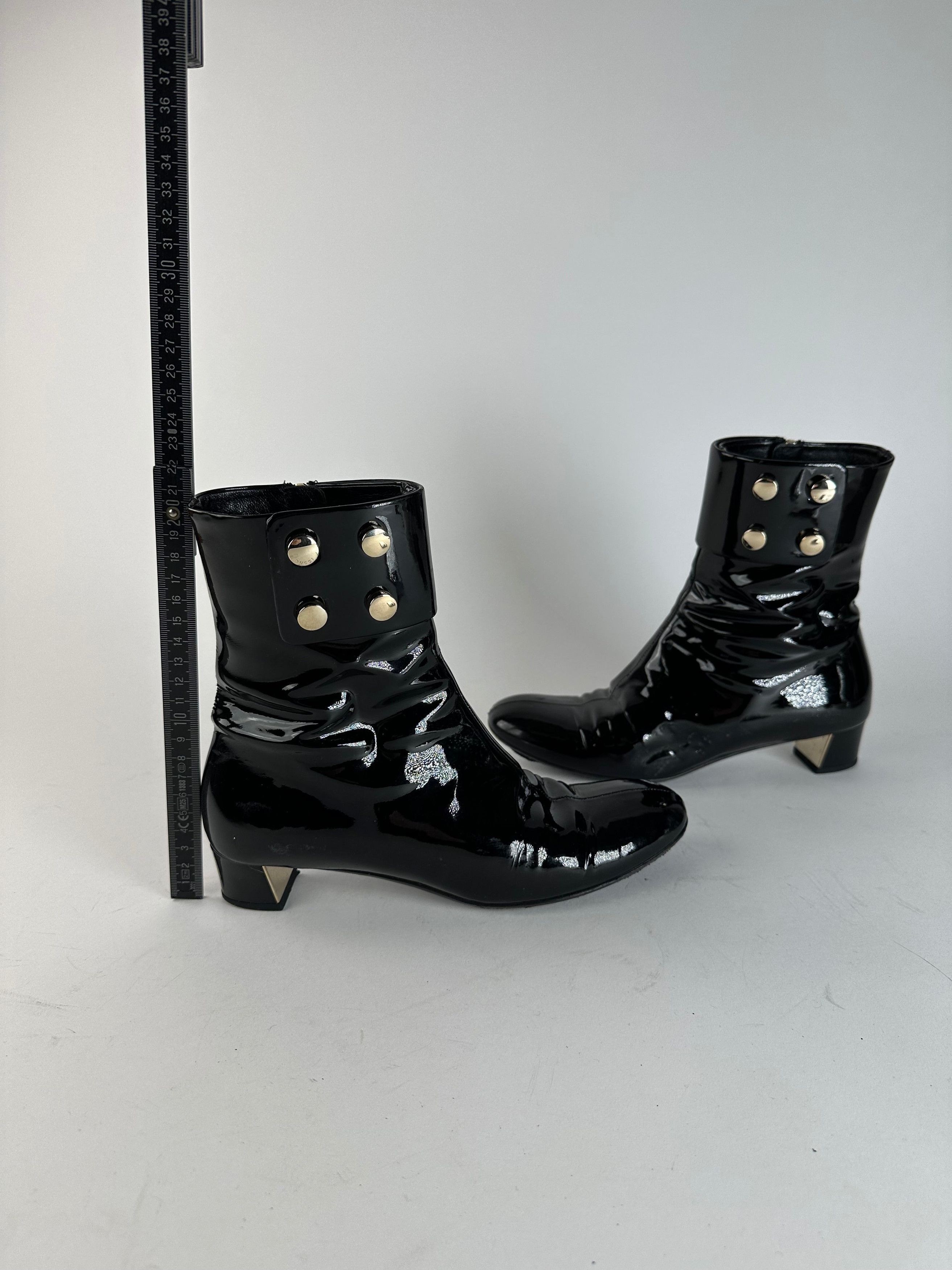 Gucci Vintage Patent Leather Heeled Boots Black EU36,5 Size US 5.5 / IT 35.5 - 10 Thumbnail