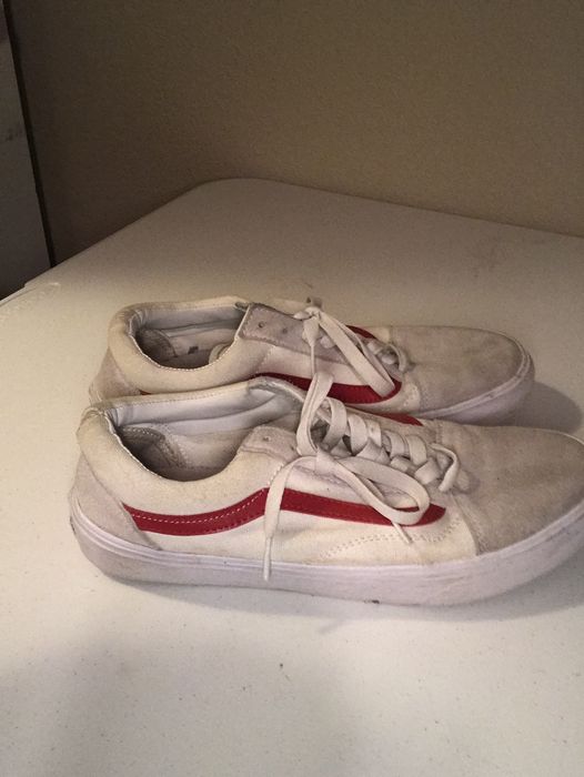 Vans old cheap skool cream red