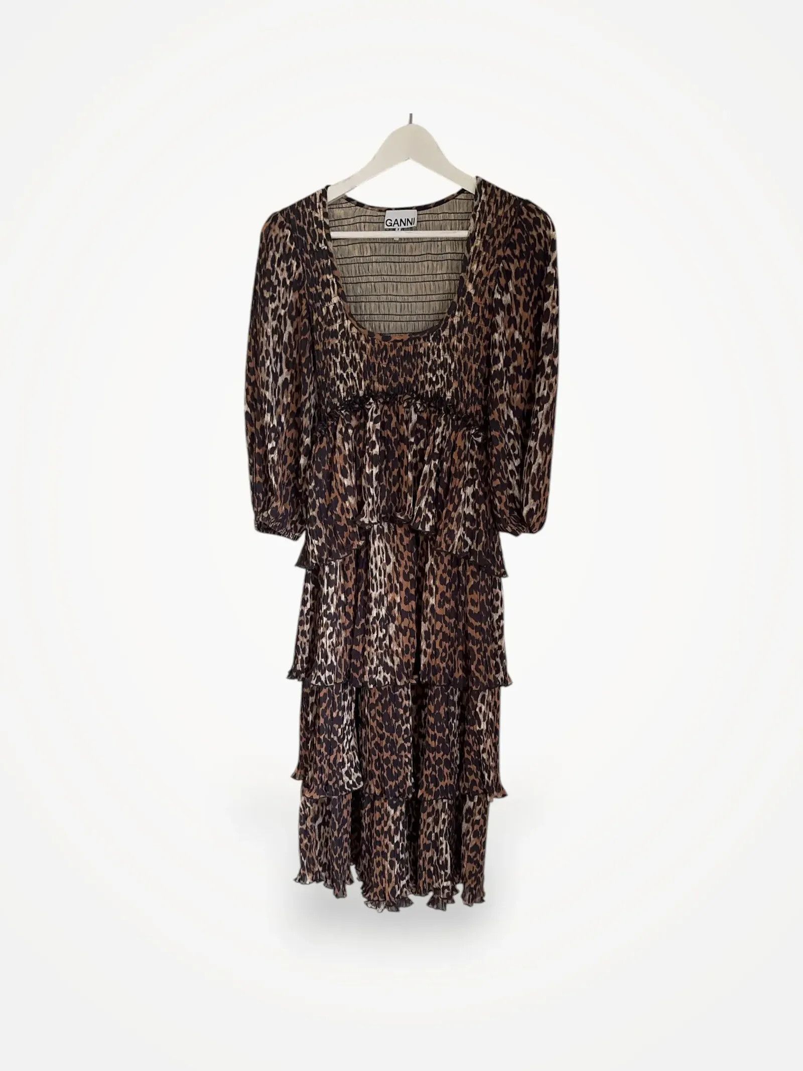 Ganni Ganni Tiered leopard-print georgette midi dress Dress Size XXS / US 00 / IT 34 - 2 Thumbnail
