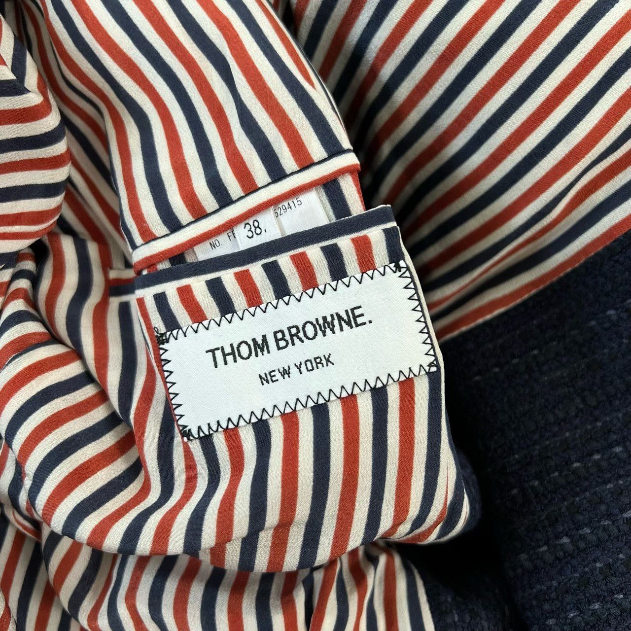 Thom Browne Thom Browne Four-Stripe Distressed Fringe Suit Jacket Size US M / EU 48-50 / 2 - 7 Thumbnail