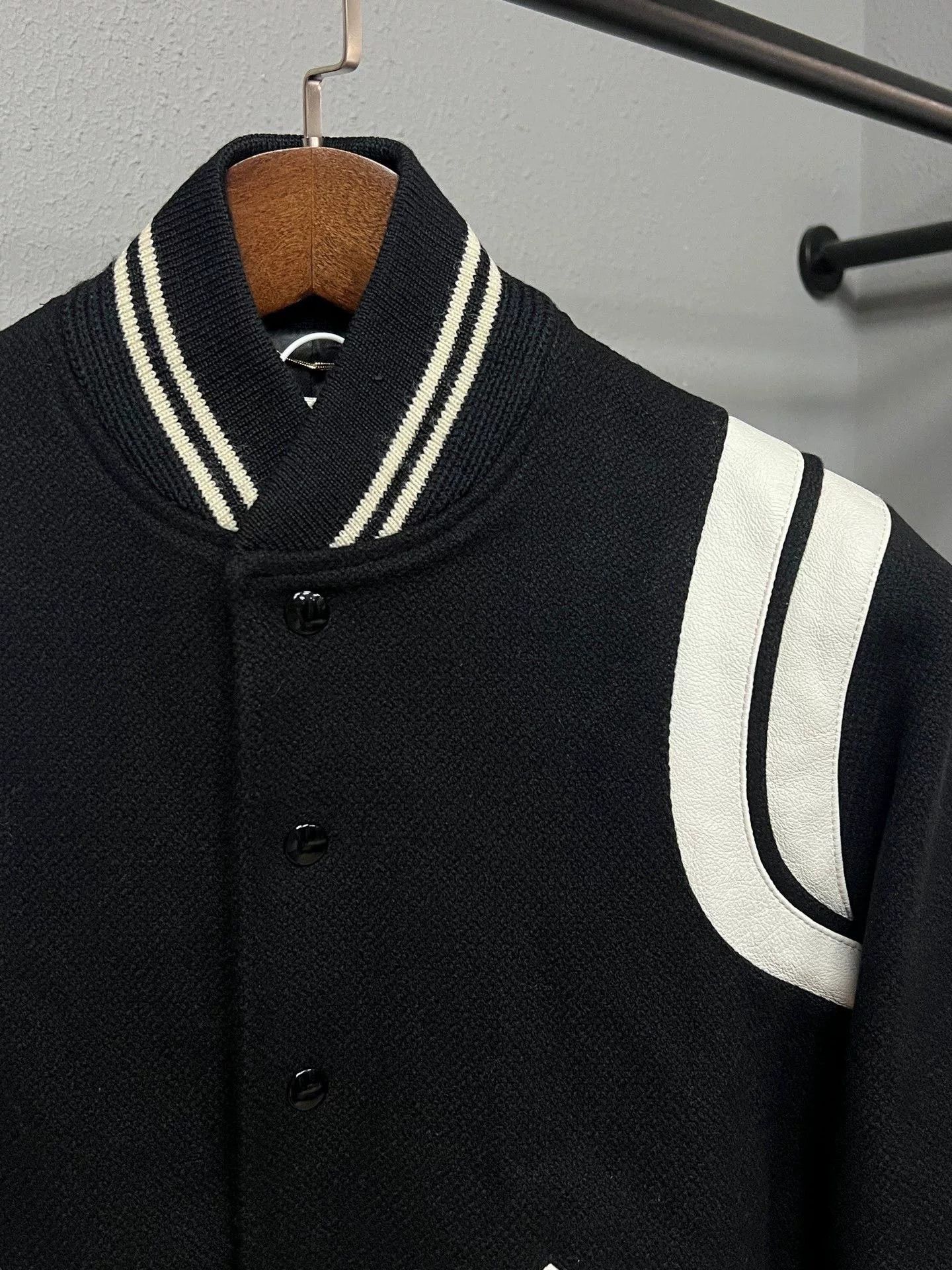 Saint Laurent Paris Saint Laurent SLP Black White Baseball Jacket Size US M / EU 48-50 / 2 - 3 Thumbnail