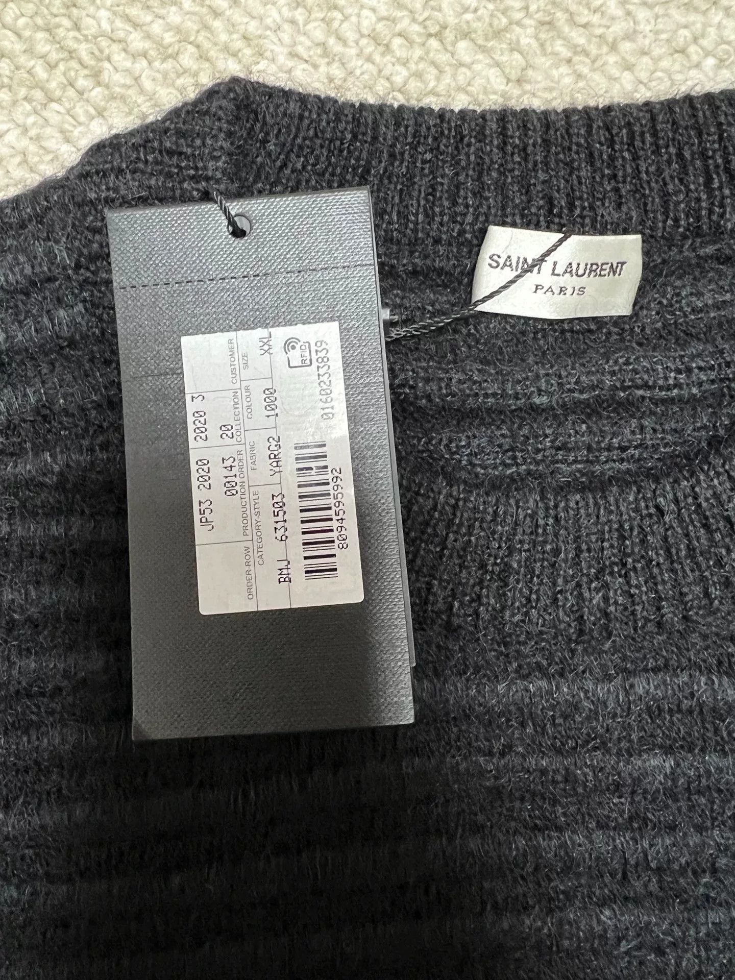 Saint Laurent Paris SAINT LAURENT Men's Ribbed Sweater Size US M / EU 48-50 / 2 - 3 Thumbnail