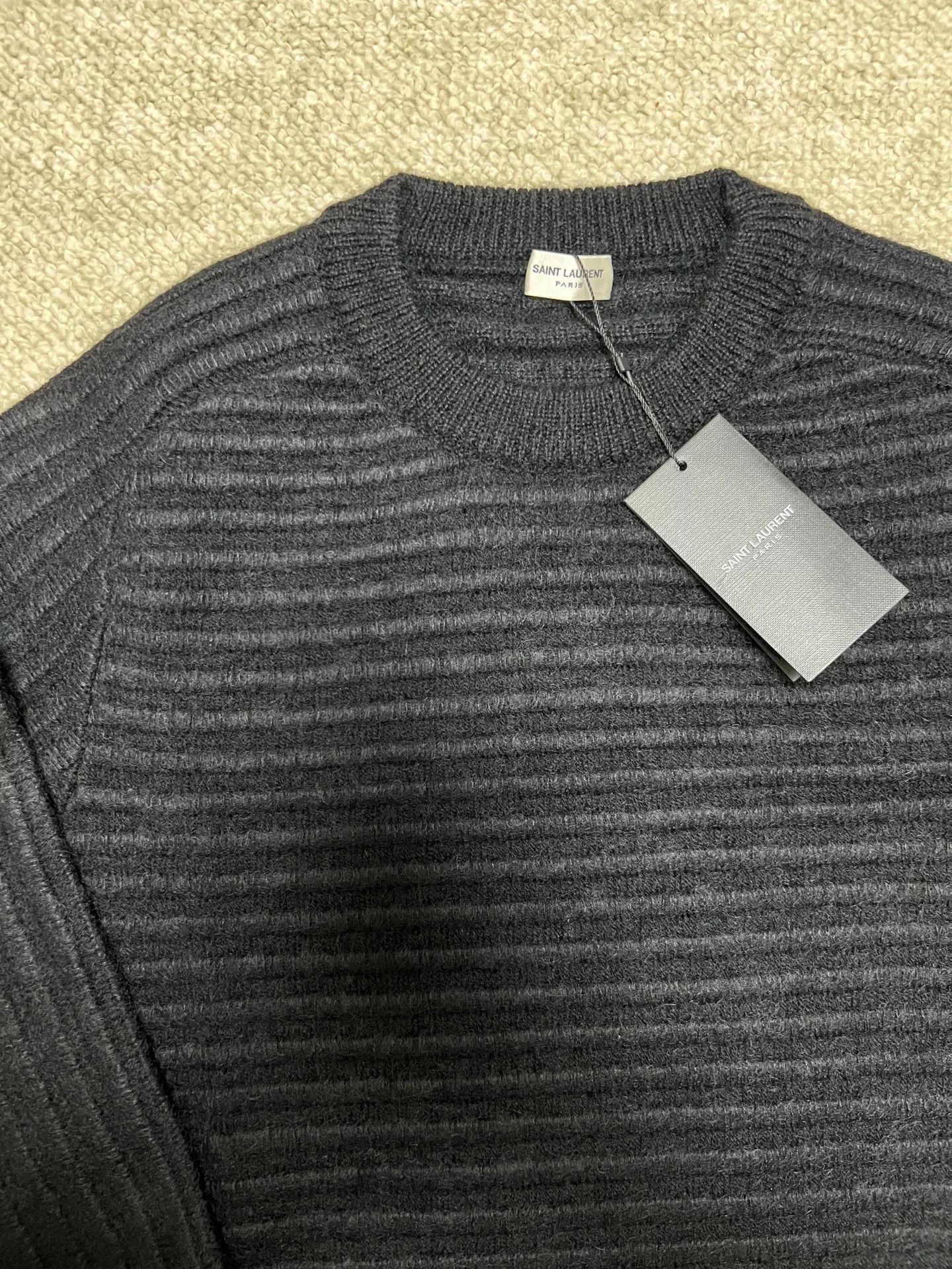 Saint Laurent Paris SAINT LAURENT Men's Ribbed Sweater Size US M / EU 48-50 / 2 - 2 Thumbnail