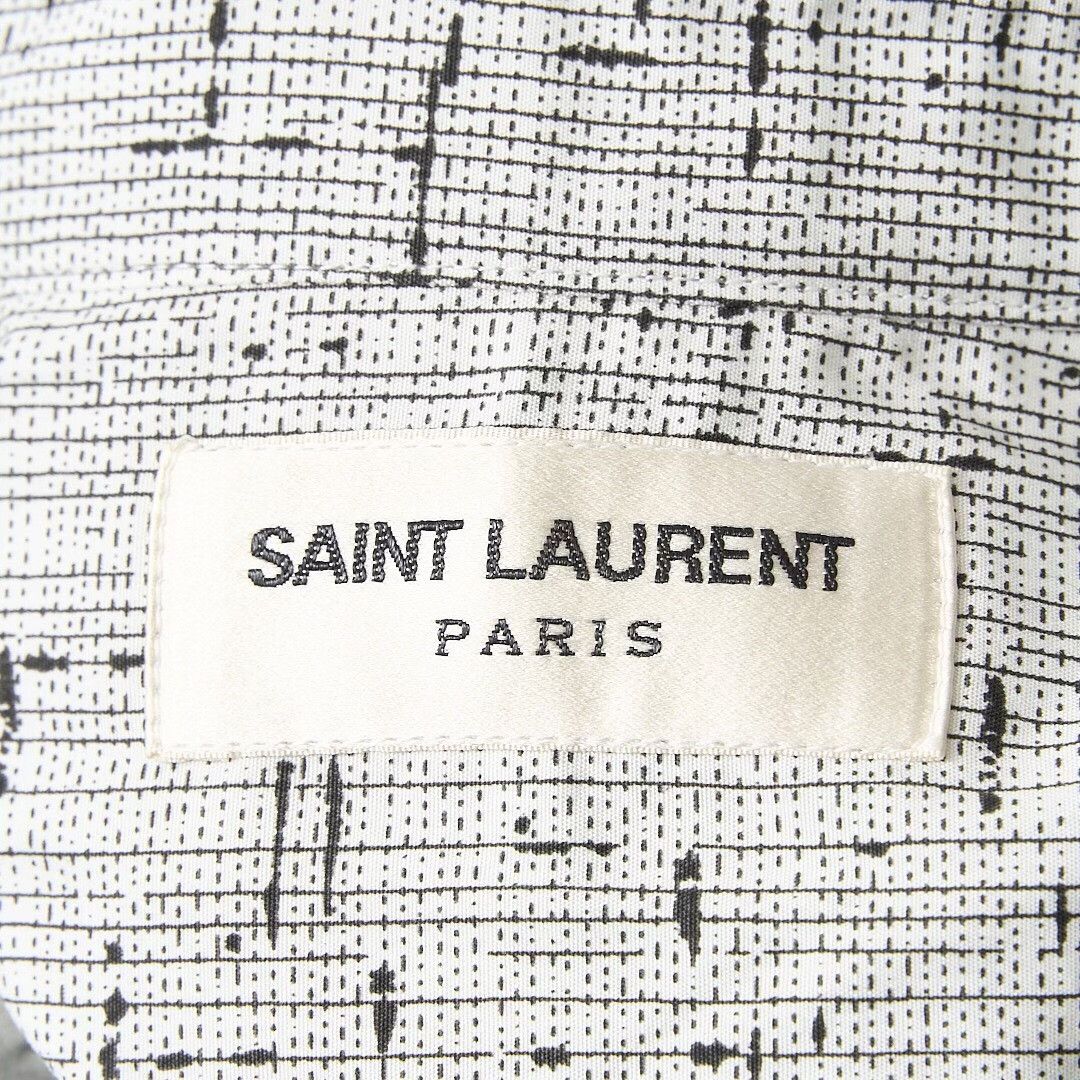 Saint Laurent Paris Saint Laurent Men's Gray Patterned Cotton Shirt Size US M / EU 48-50 / 2 - 6 Thumbnail