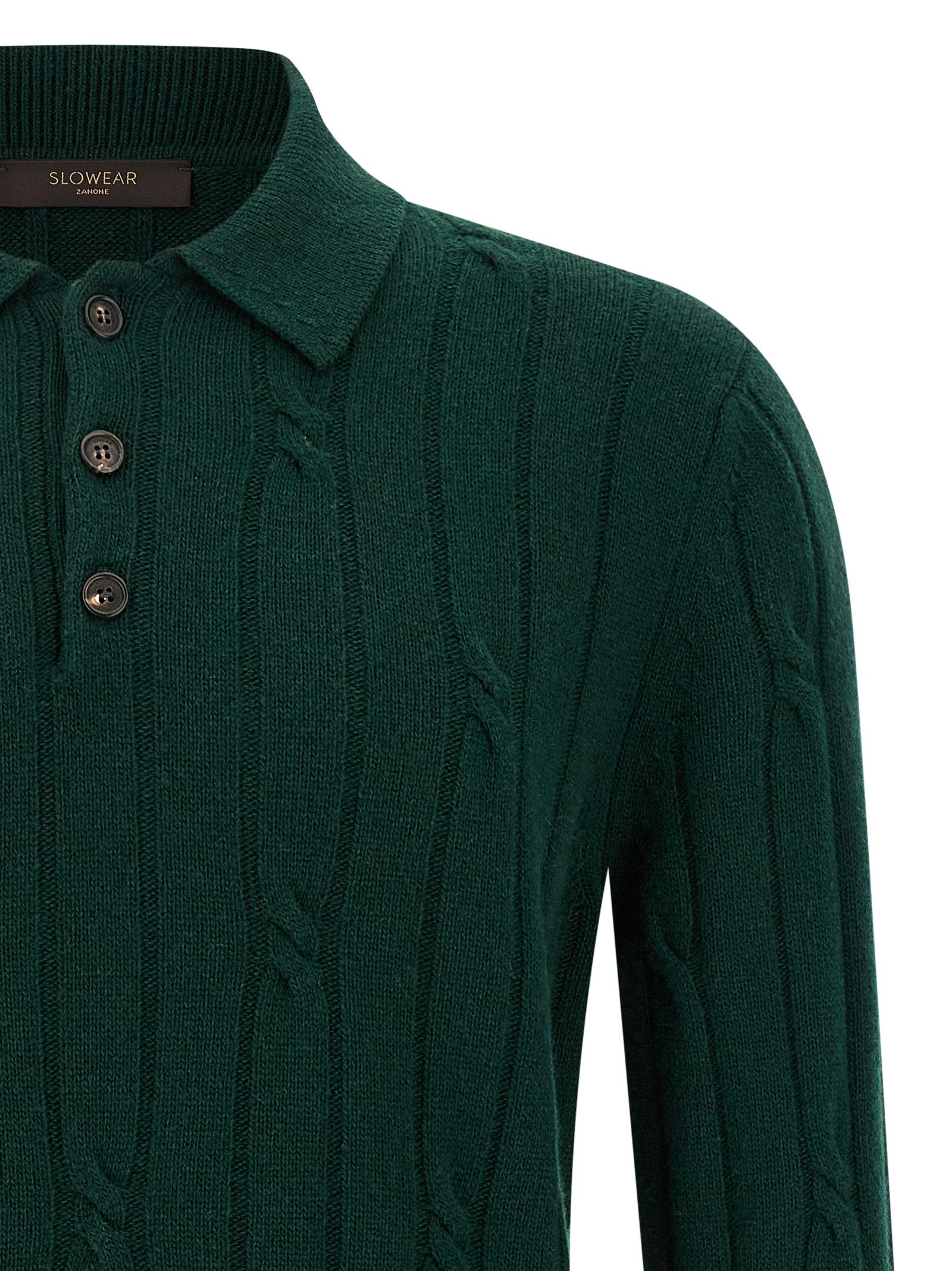 Zanone Braided Wool Polo Shirt Size US L / EU 52-54 / 3 - 3 Thumbnail