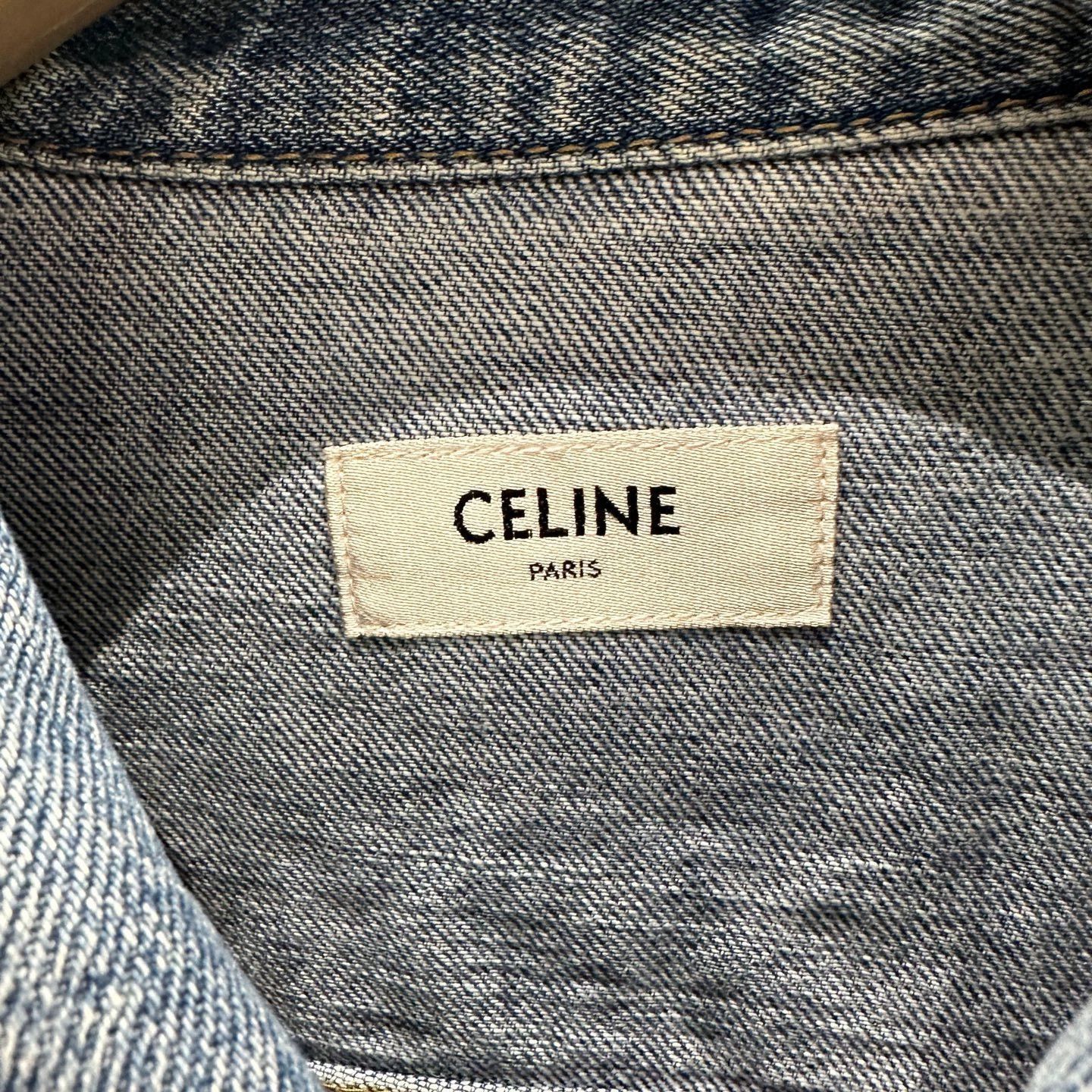Celine Blue Denim Jacket with Embroidered Cuffs (S) Size US S / EU 44-46 / 1 - 3 Thumbnail
