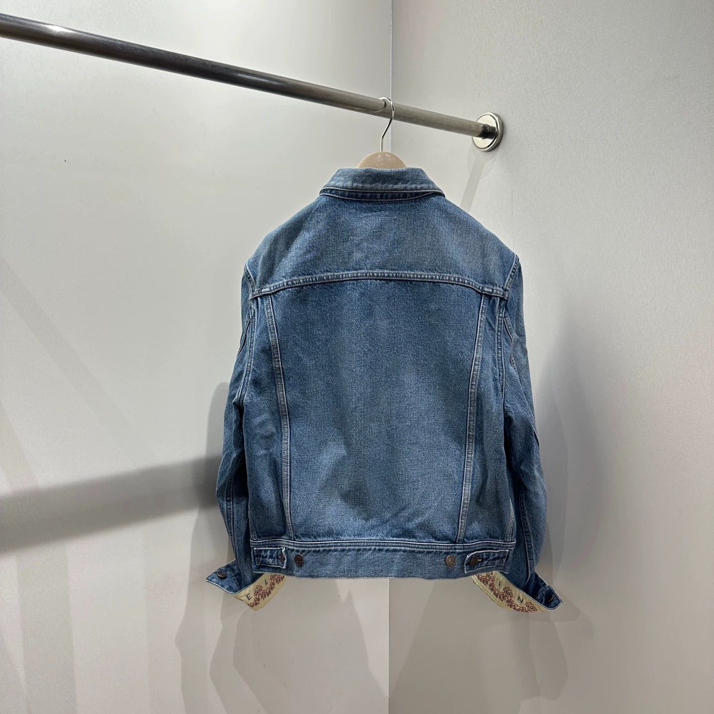 Celine Blue Denim Jacket with Embroidered Cuffs (S) Size US S / EU 44-46 / 1 - 2 Thumbnail
