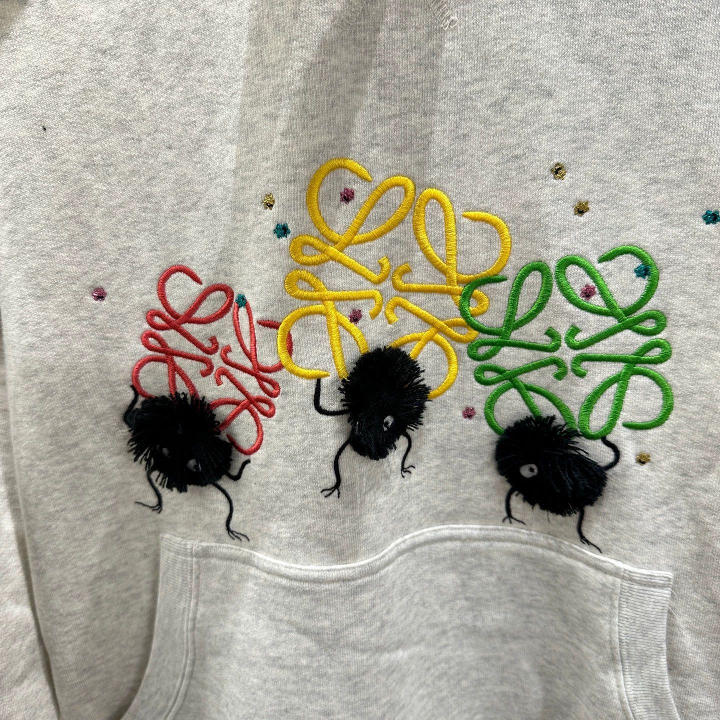 Loewe Gray Hoodie with Colorful Embroidered Details Size US S / EU 44-46 / 1 - 6 Thumbnail