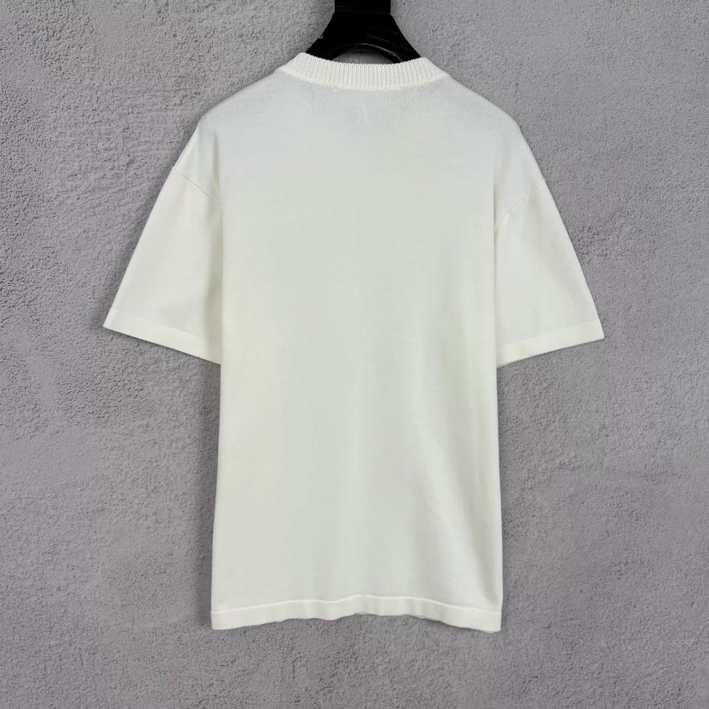 Louis Vuitton White Short-Sleeve Embroidered Knit Top Size US M / EU 48-50 / 2 - 2 Thumbnail