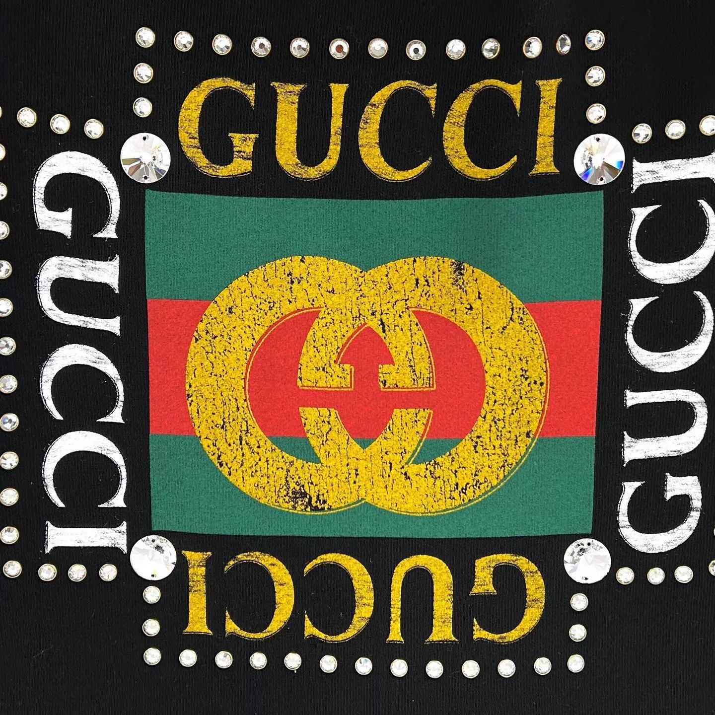 Gucci Black Rhinestone Graphic Hoodie Size US M / EU 48-50 / 2 - 6 Thumbnail