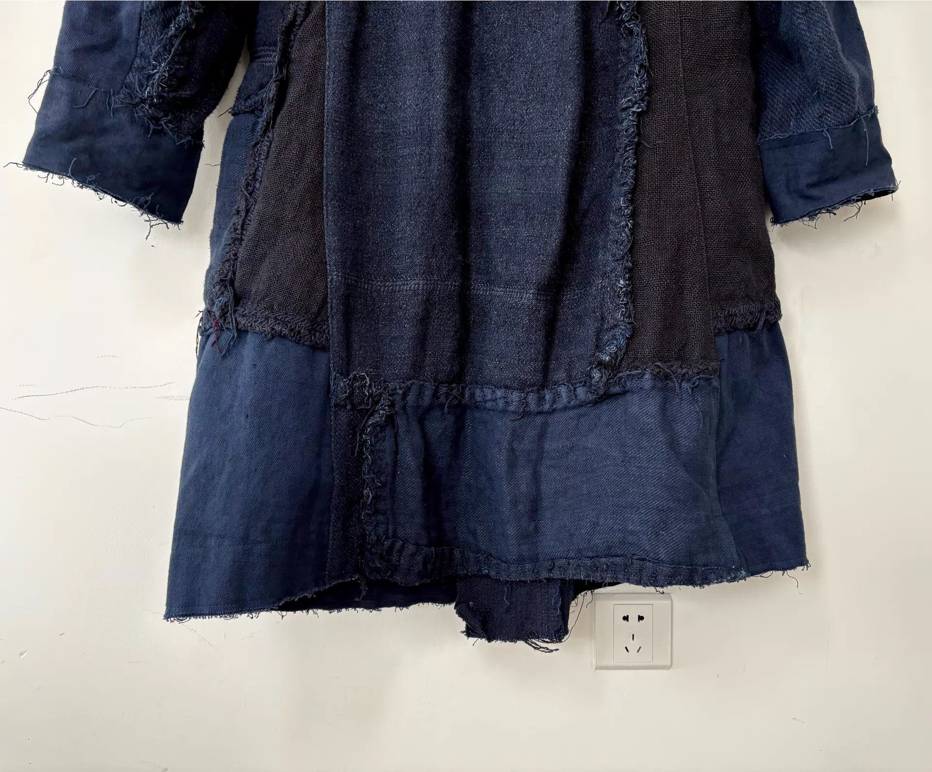 By Walid Blue Patchwork Long Coat - Size L Size US L / EU 52-54 / 3 - 9 Thumbnail