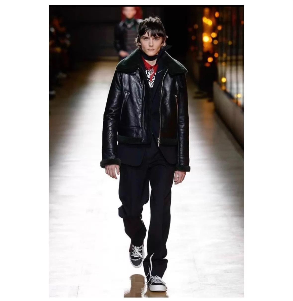 Dior Black Leather Jacket with Shearling Collar Size US S / EU 44-46 / 1 - 8 Thumbnail