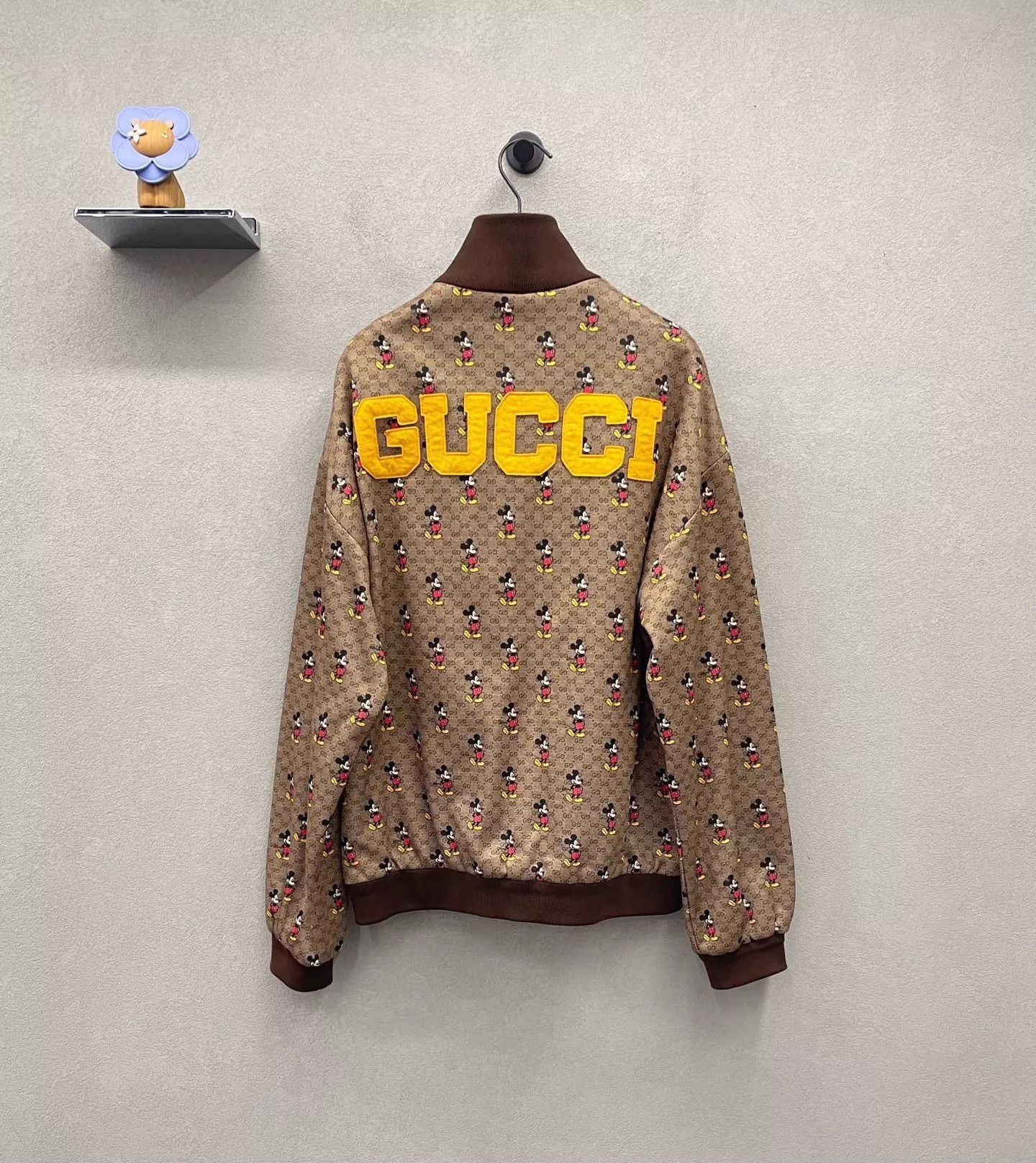 Gucci Beige Mickey Mouse Print Zip-Up Bomber Jacket XS Size US XS / EU 42 / 0 - 2 Thumbnail