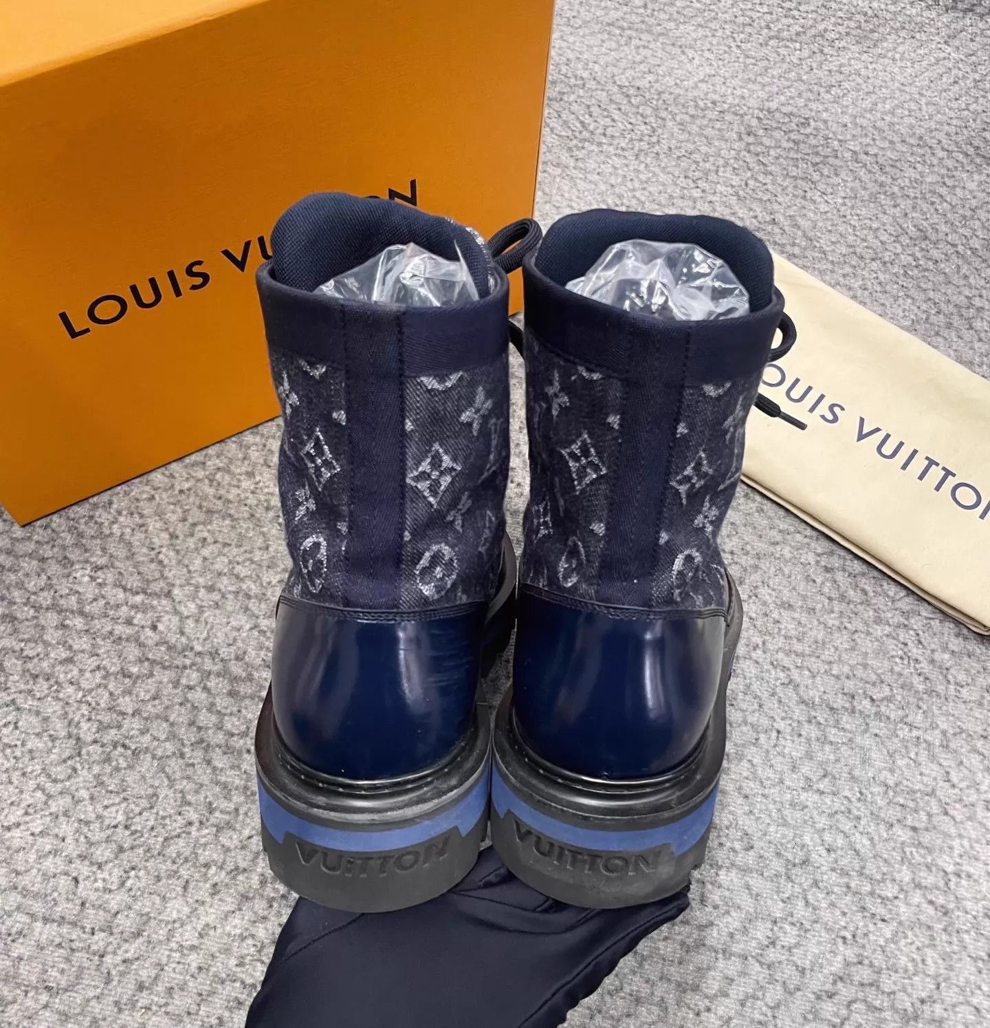 Louis Vuitton Blue Leather Lace-Up Boots Size 8 Size US 8 / EU 41 - 5 Thumbnail
