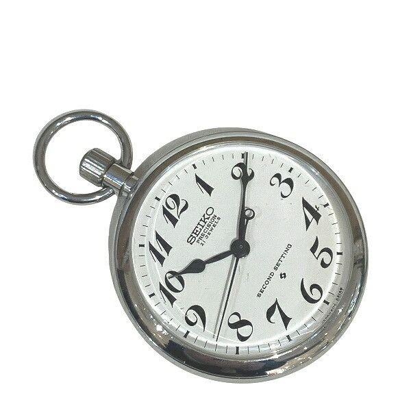 Seiko Seiko Seiko Precision Stainless Steel Pocket Watch Metal Other DUTY FREE for USA Size ONE SIZE - 3 Thumbnail