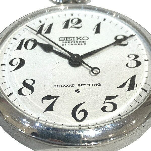Seiko Seiko Seiko Precision Stainless Steel Pocket Watch Metal Other DUTY FREE for USA Size ONE SIZE - 4 Thumbnail