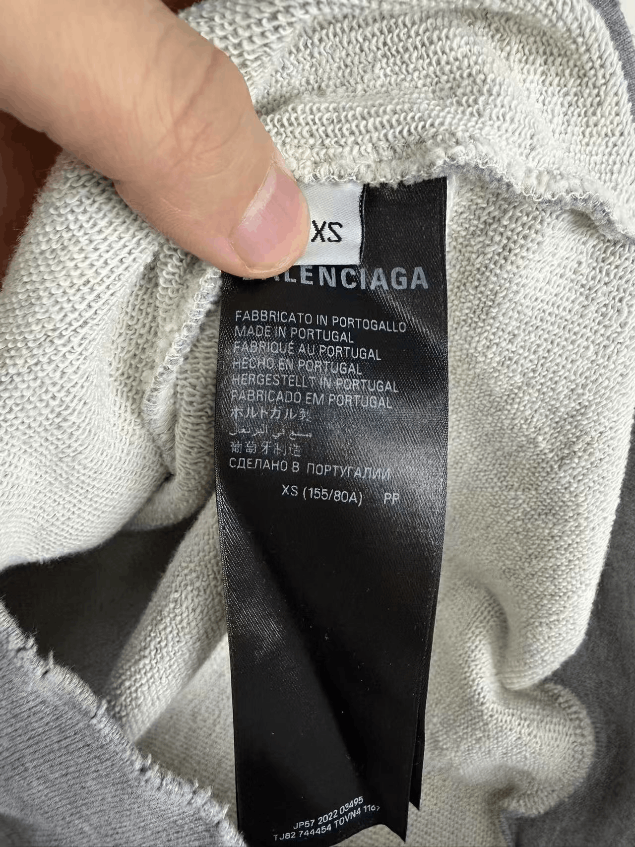 Balenciaga Balenciaga Gray Print Distressed Zip Hoodie Size XS / US 0-2 / IT 36-38 - 3 Thumbnail